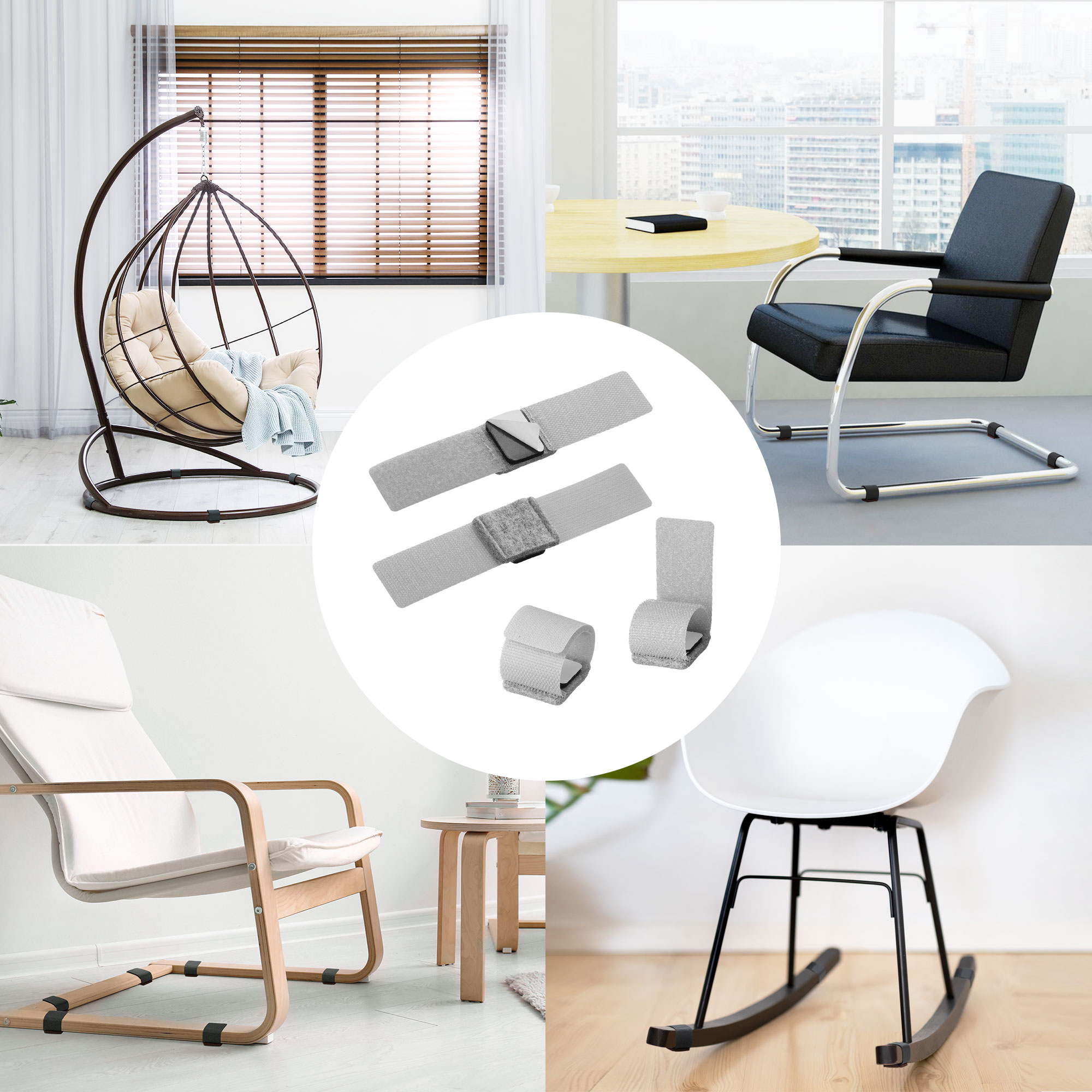 Řemínek na chytré hodinky kwmobile pro Cantilever Chairs, Bar Stools, Rockin… - šedá