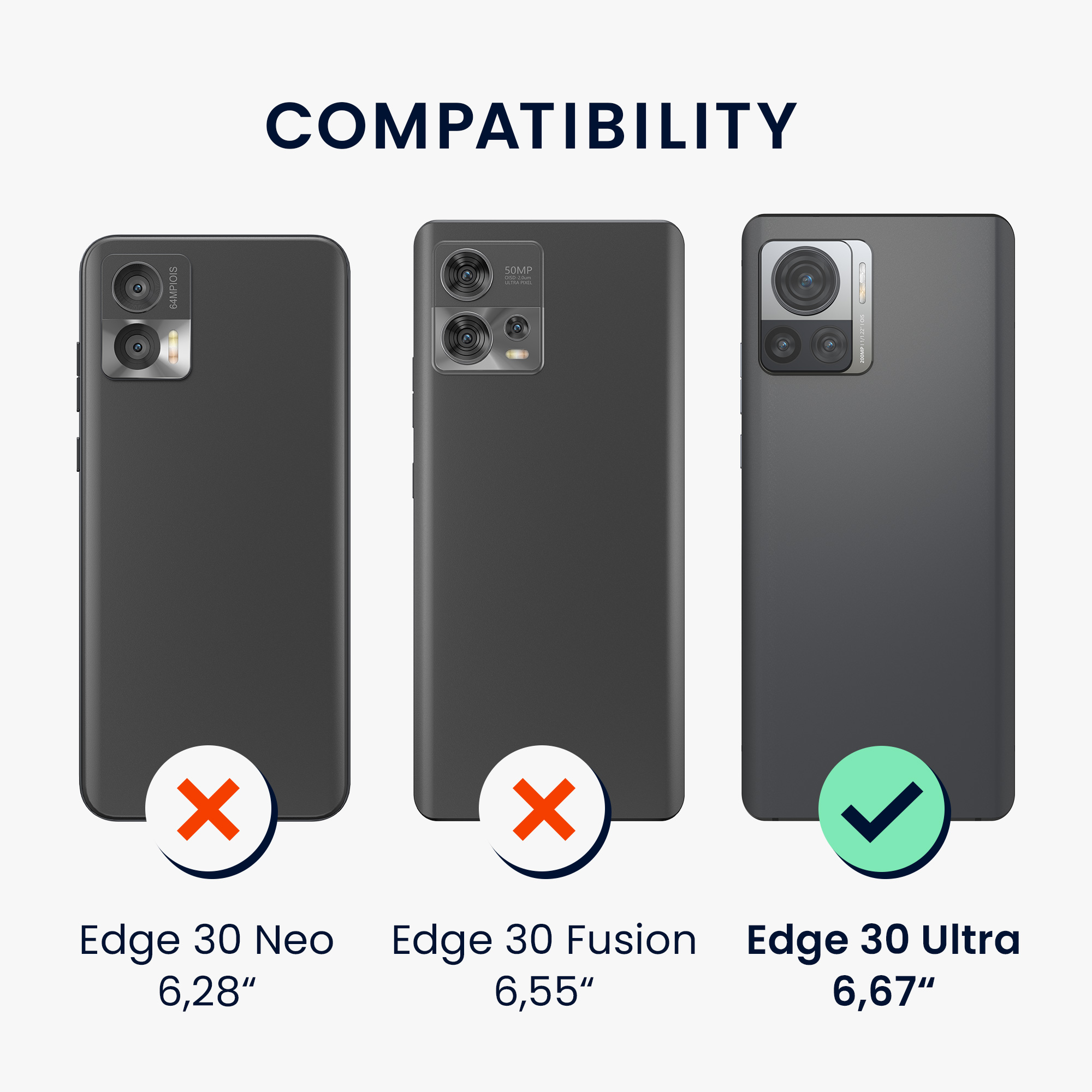 Ochranné fólie Motorola Edge 30 Ultra kwmobile 3 ks transparentní