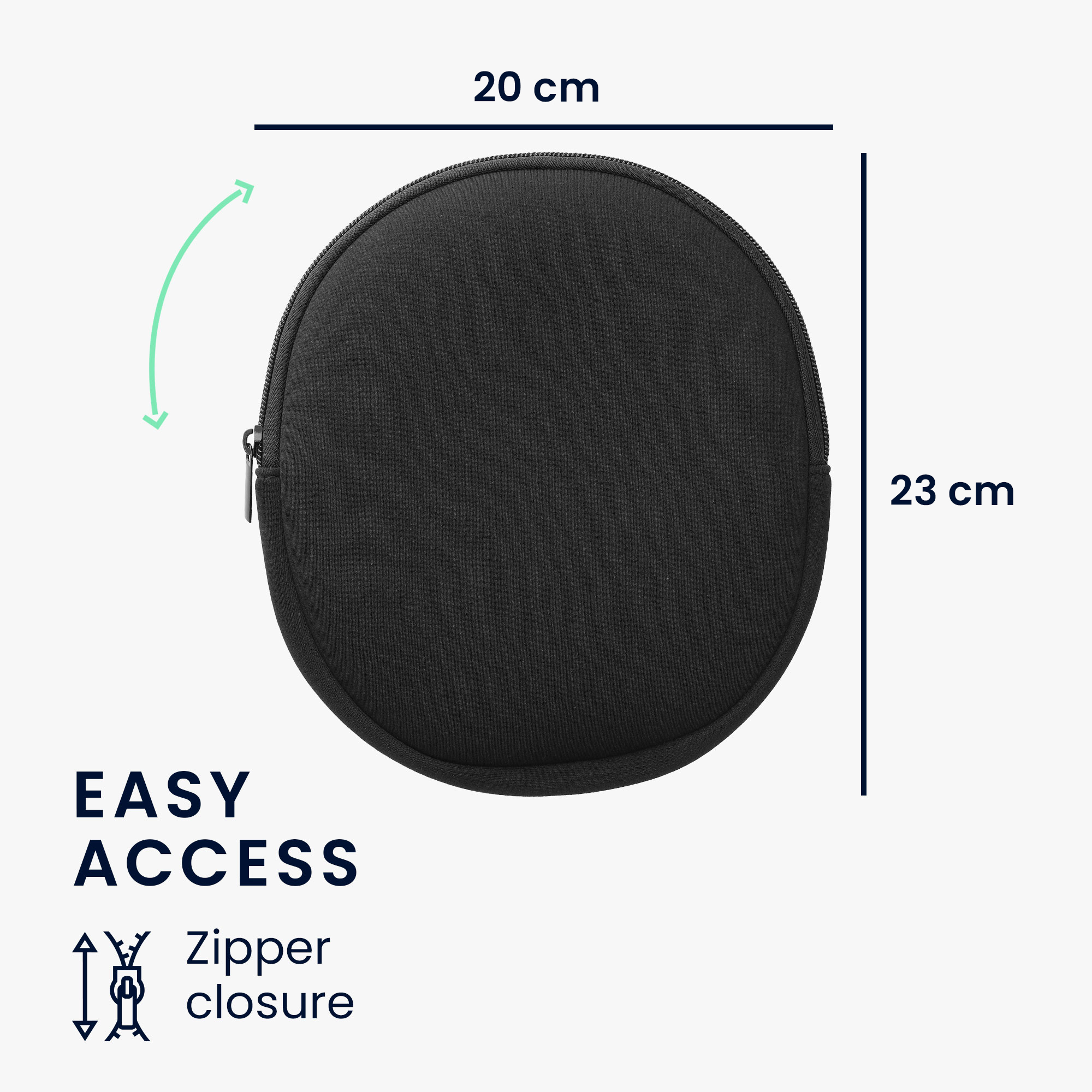 Pouzdro na sluchátka kwmobile pro H390 - Over-Ear Headset Storage Pouch - Soft Travel Carry Bag Black