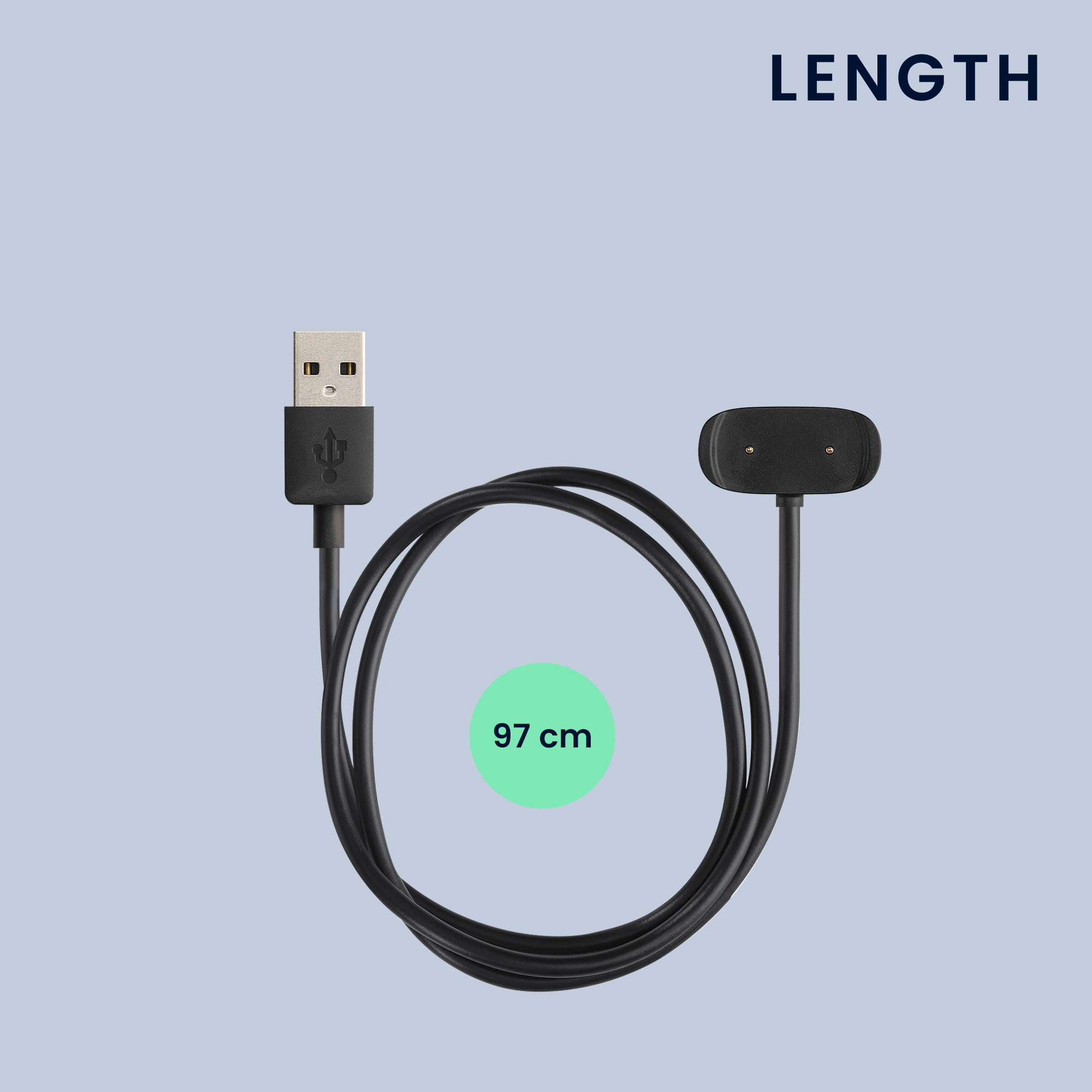 Nabíjecí kabel pro Huami Amazfit GTR Mini / GTS 4 Mini / GTS 2 Mini / Active Edge / T-Rex Pro kwmobile USB-C - černá