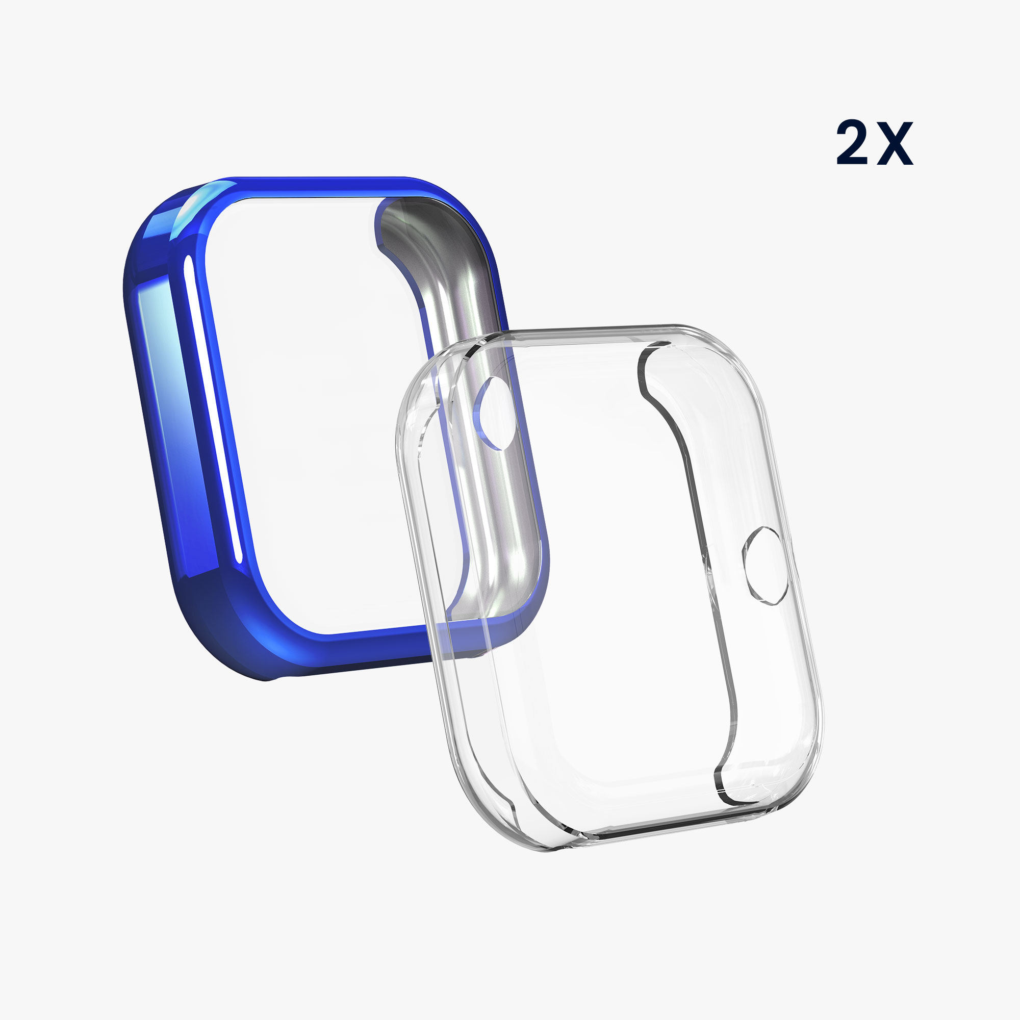 Sada 2 krytů s ochranou displeje pro Huami Amazfit Bip 3 / Bip 3 Pro kwmobile - transparentní a tmavě modrá 