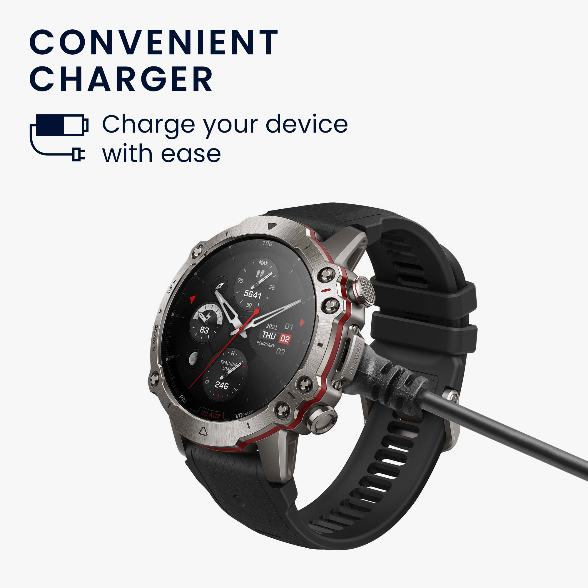 Nabíjecí kabel pro Huami Amazfit Falcon kwmobile USB-C - černá