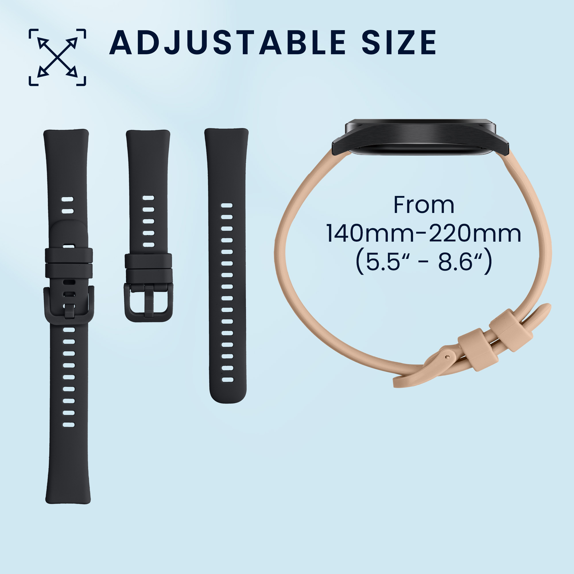 Sada řemínků na chytré hodinky Huawei Band 10 / 9 / 8 2 ks tmavě modro-pudrově růžové