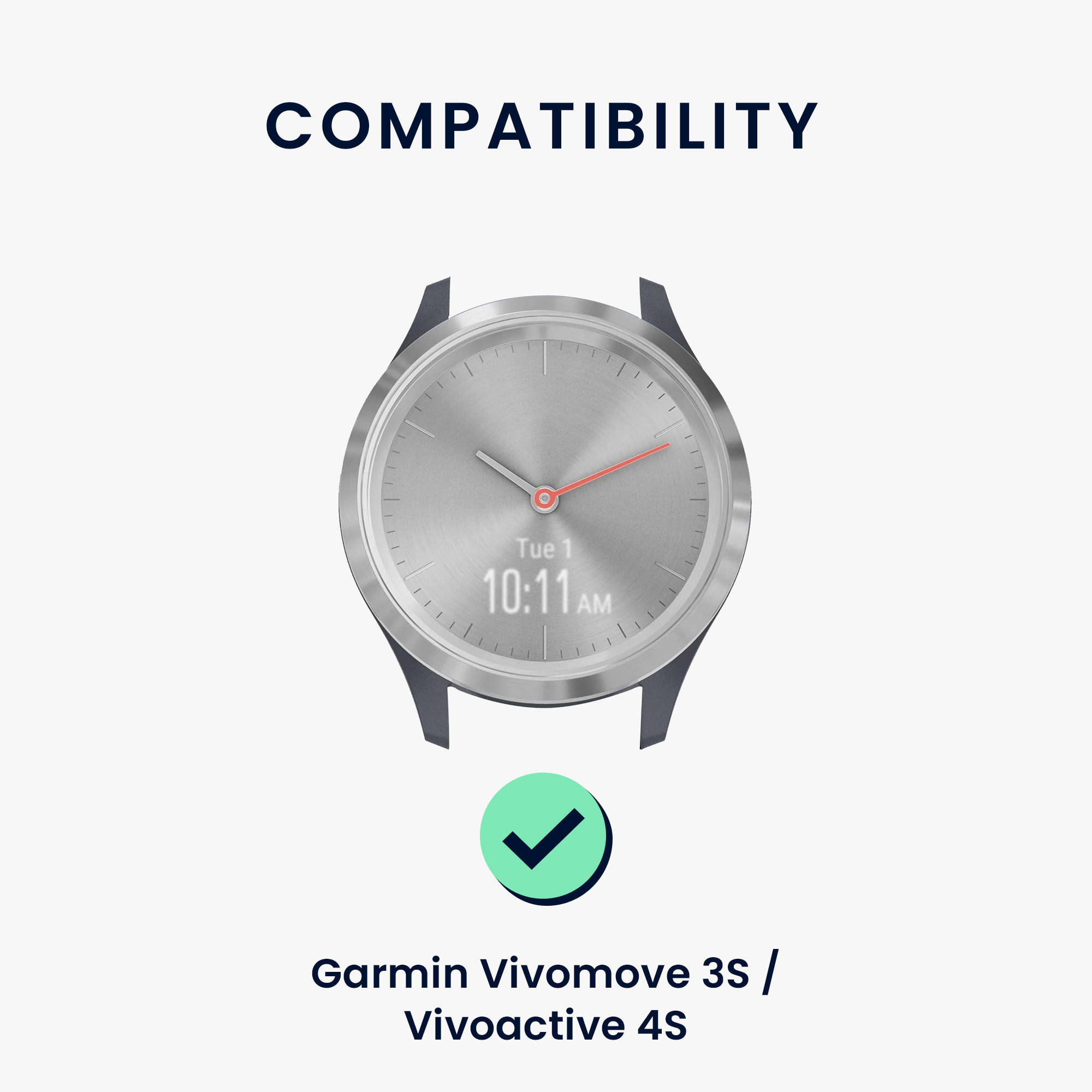 Řemínek kwmobile pro Garmin vivomove 3S / vivoactive 4S - 2 ks, tmavě zelená / béžová