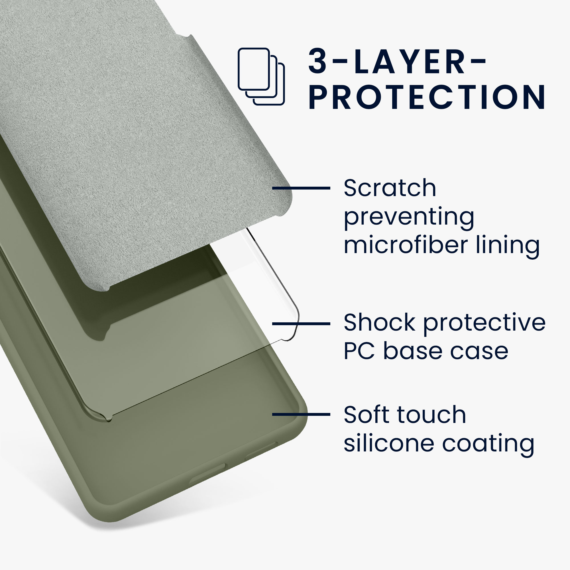 TPU kryt kwmobile Google Pixel 7a - Gray Green