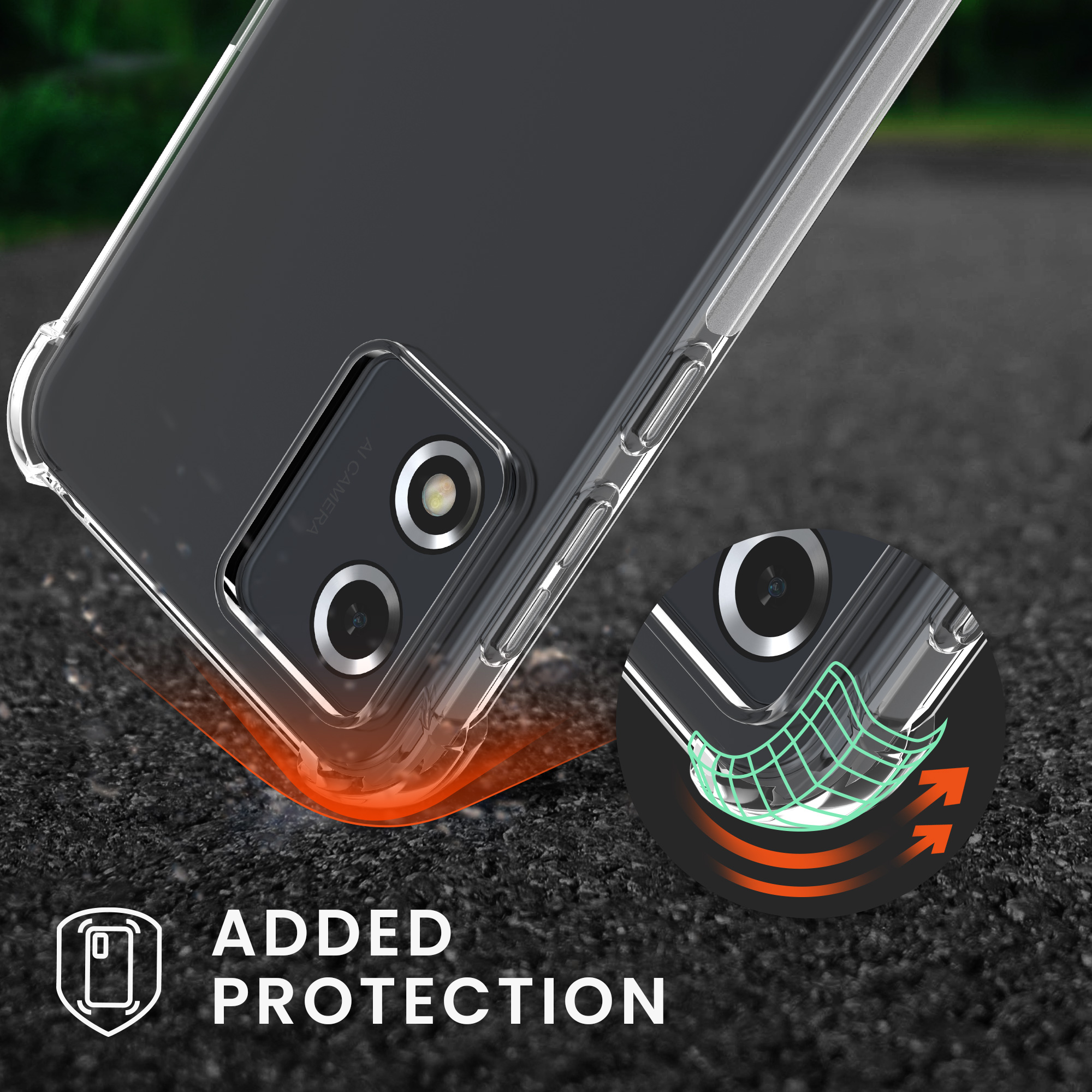 Kryt s popruhem kwmobile pro Motorola Moto E13 - Černá / transparentní
