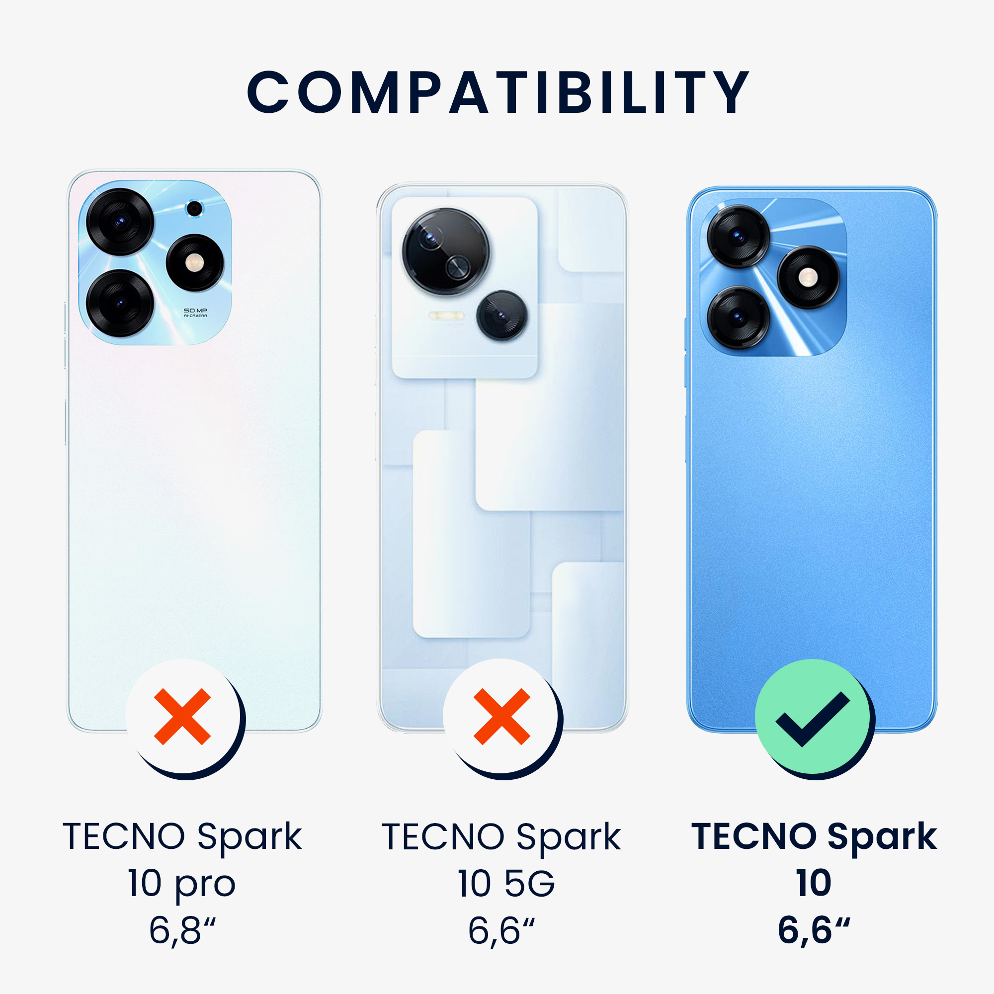 Ochranná fólie 3 ks TECNO Spark 10 kwmobile