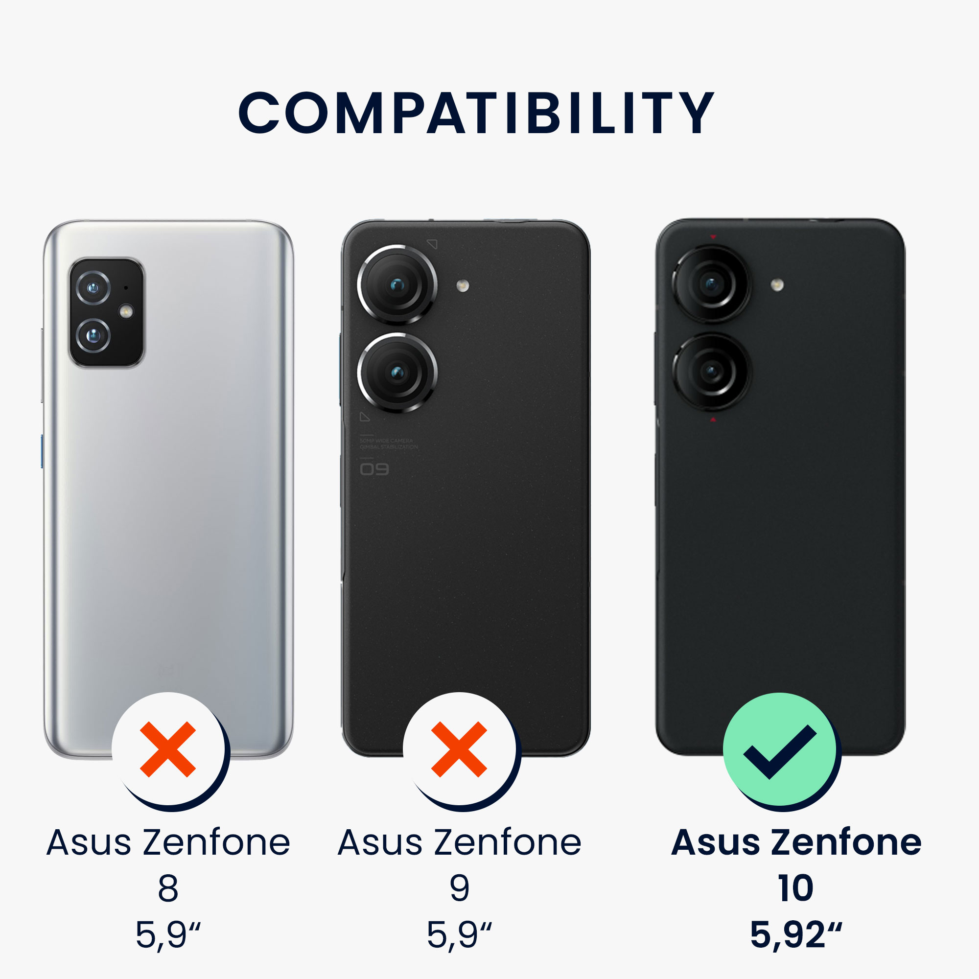 Ochranná fólie kwmobile pro Asus Zenfone 10 - 3 ks - 3x Ultra-čirá transparentní Phone Films