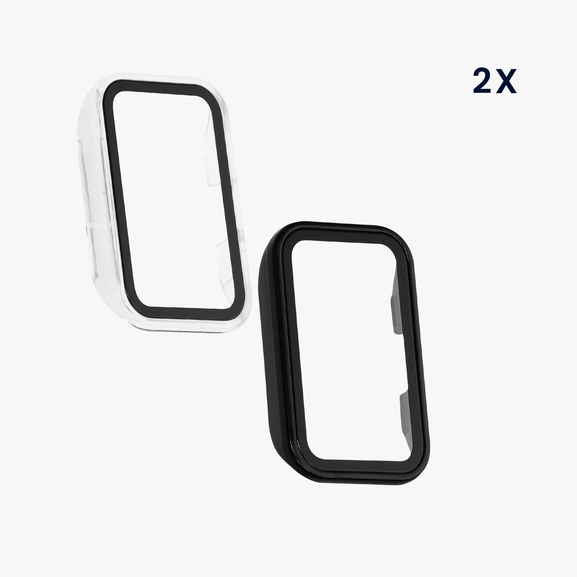 Ochranný rámeček se sklem na fitness náramek Huawei Band 9 / Band 8 Case 2 ks transparentně-černé