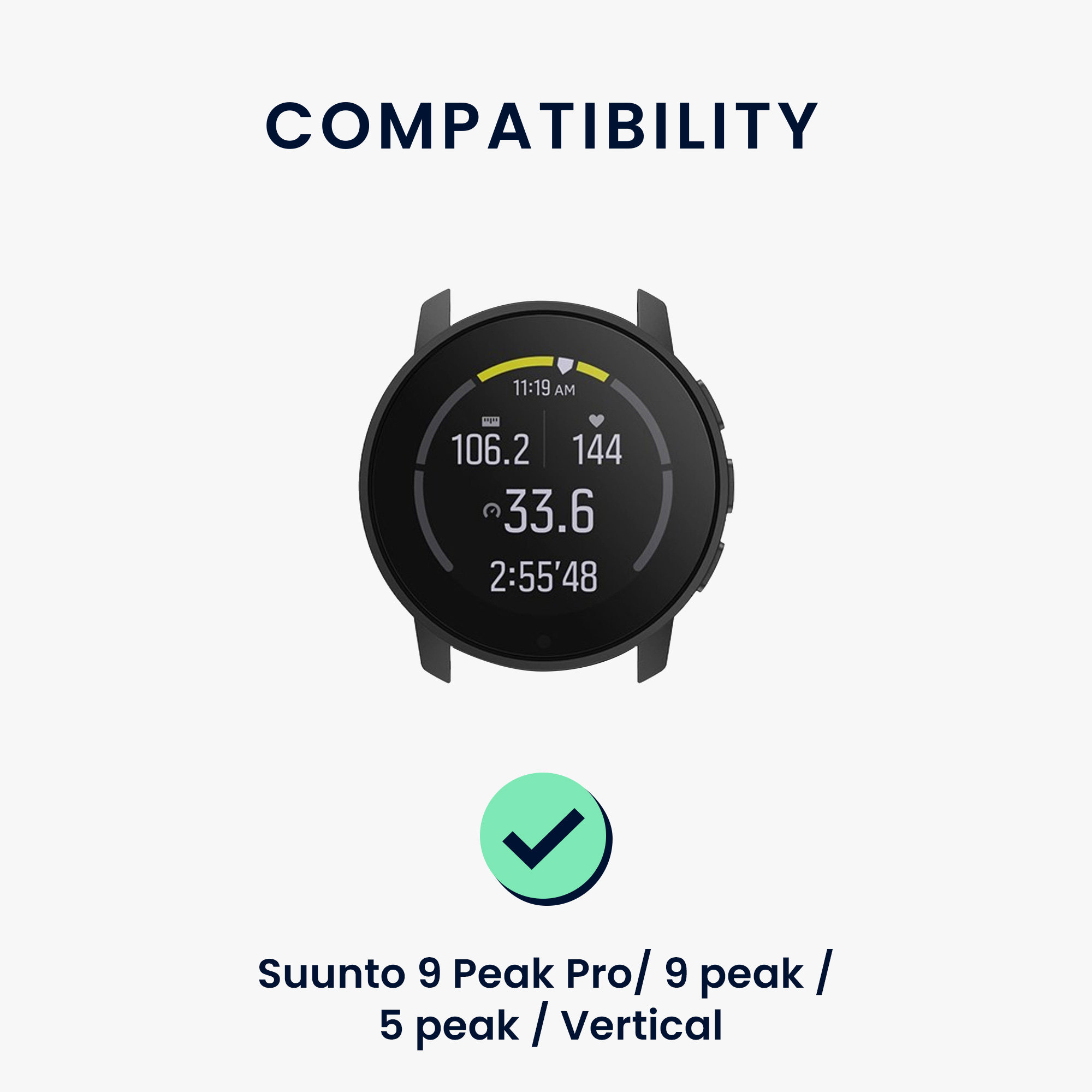 Silikonový řemínek Suunto 9 Peak Pro / 9 Peak / 5 Peak / Vertical kwmobile 2 ks černá / pastelová zelená