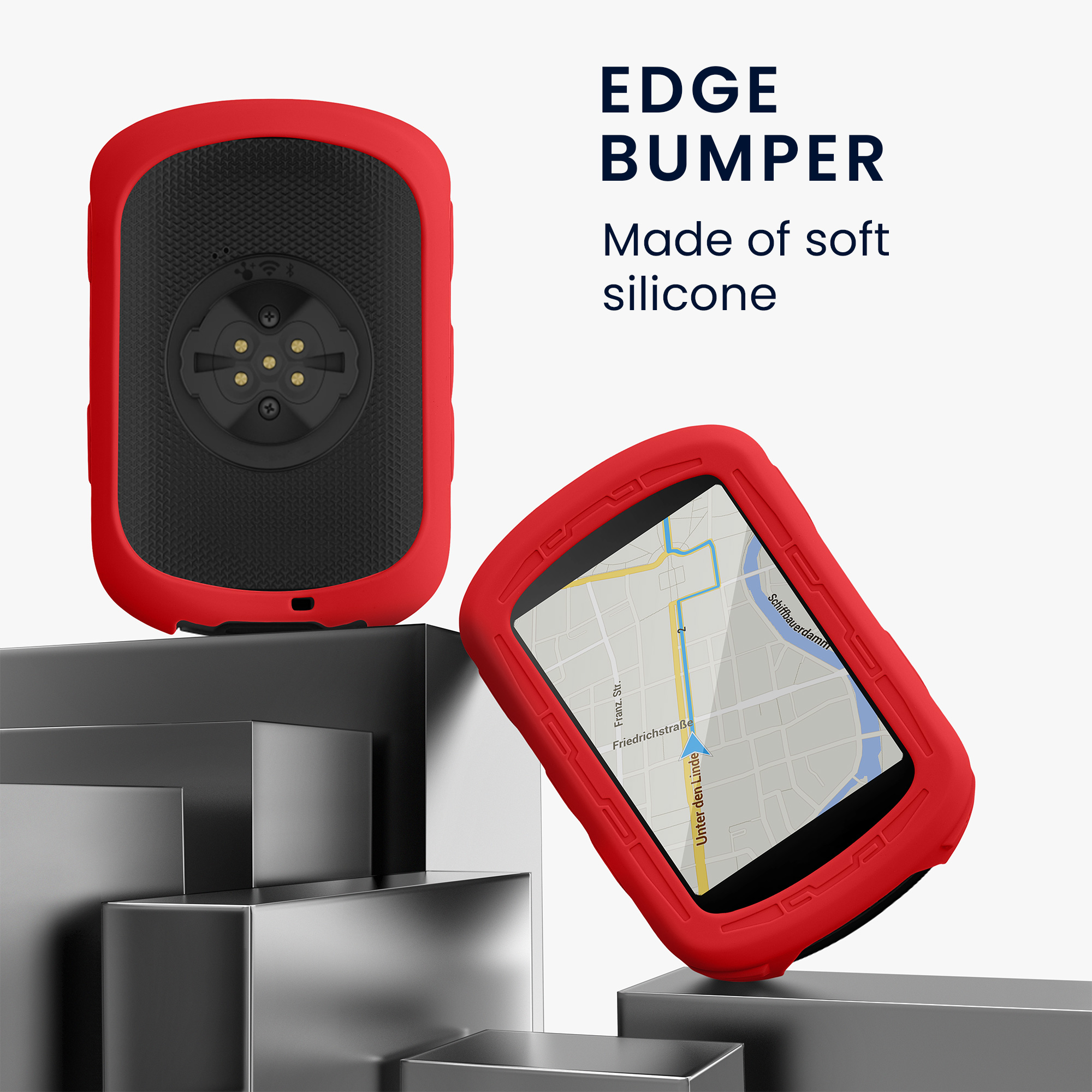 Silikonové pouzdro cyklo GPS Garmin Edge 840 / Edge 540 kwmobile červená