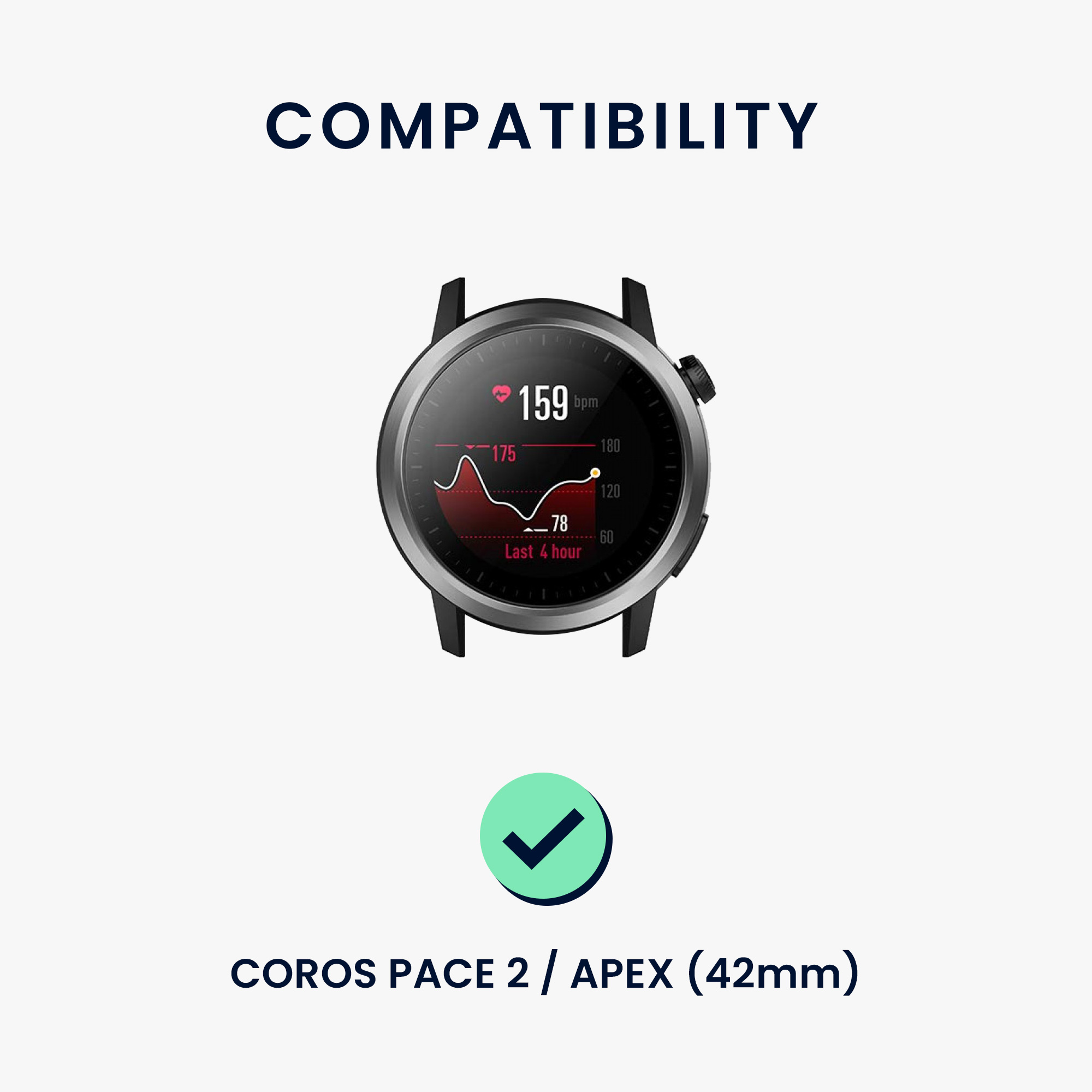 Řemínek k hodinkám COROS PACE 2 / APEX (42mm) kwmobile - černá / bílá