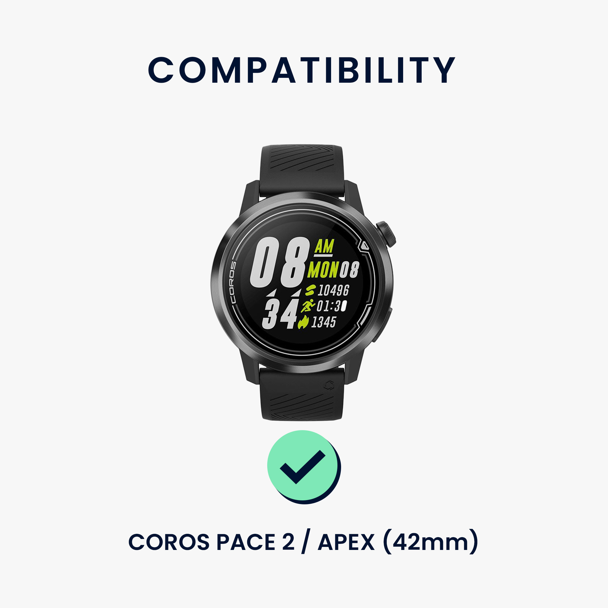 Řemínek k hodinkám COROS PACE 2 / APEX (42mm) kwmobile - černá / oranžová