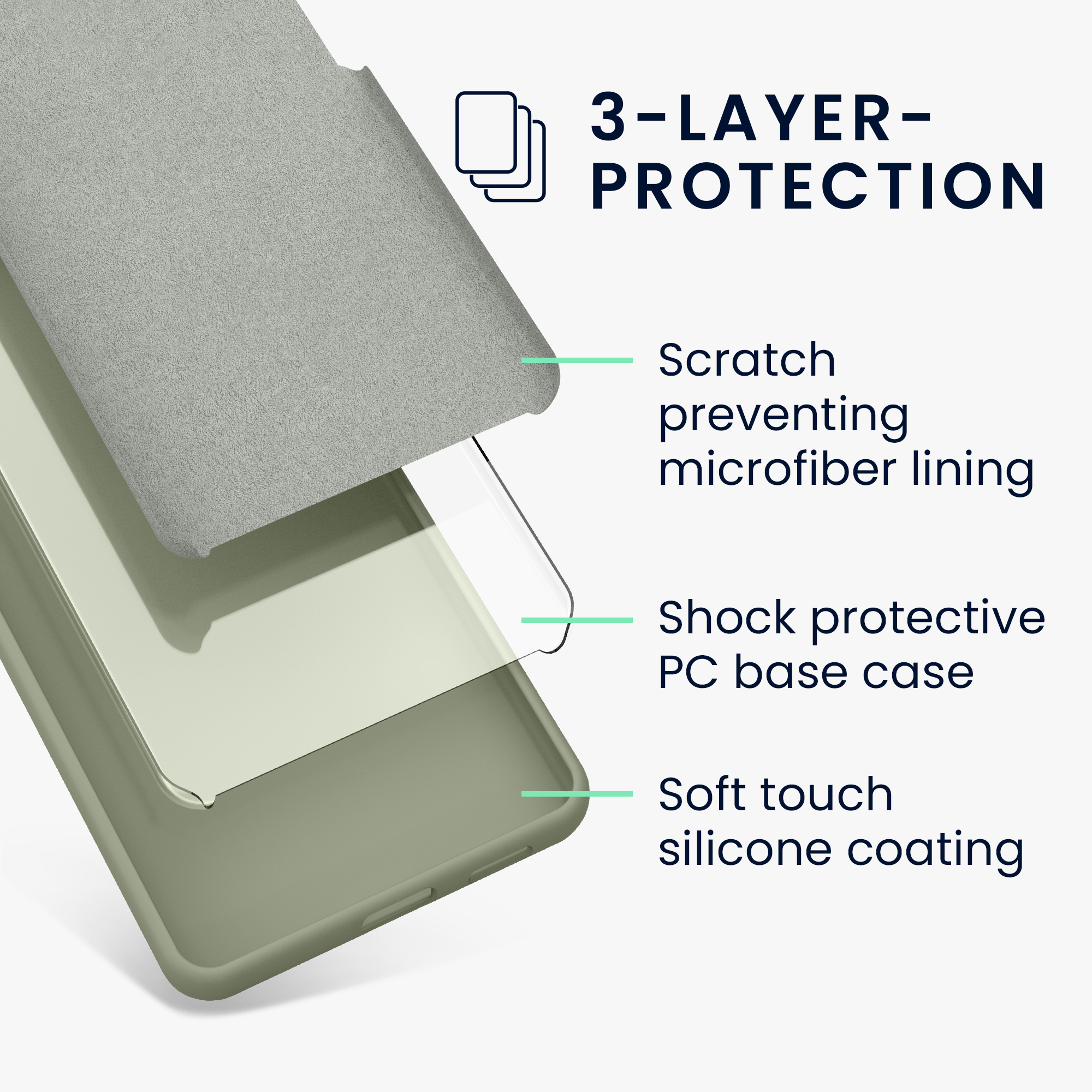TPU kryt kwmobile Google Pixel 8 - Gray Green