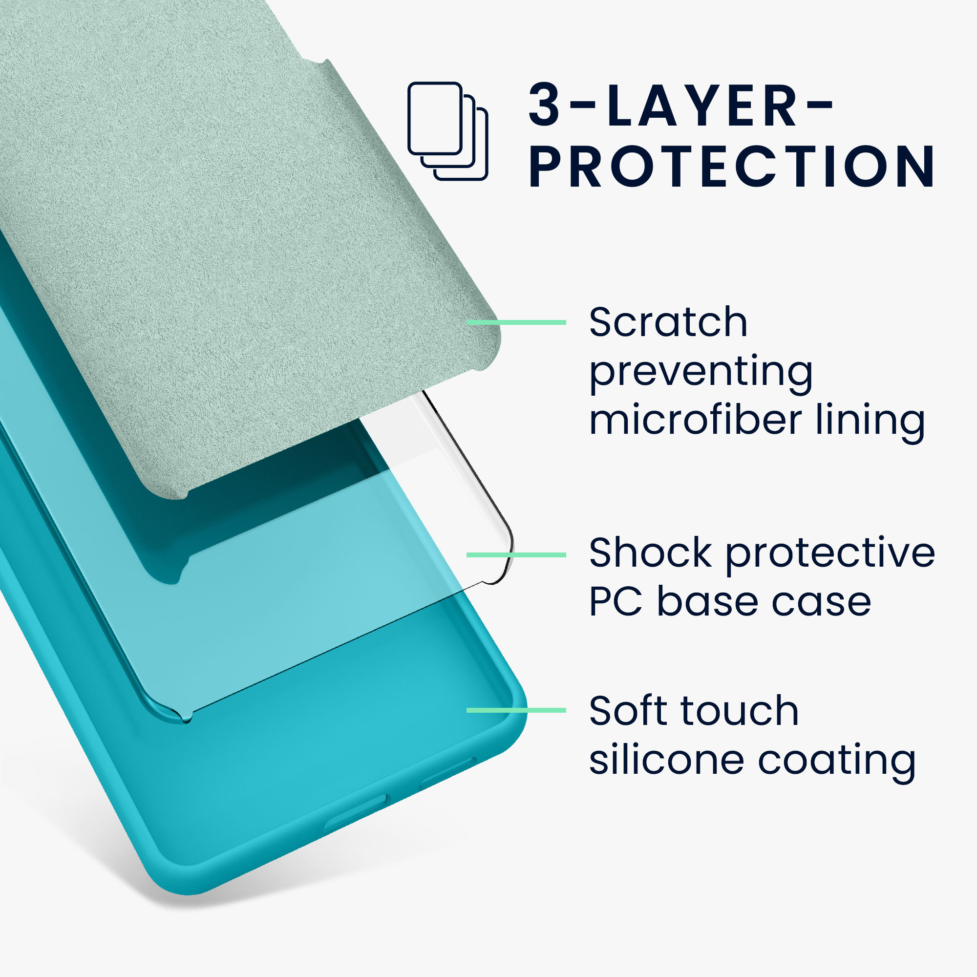 Silikonový kryt kwmobile pro Google Pixel 8 Pro - Cool Glacier