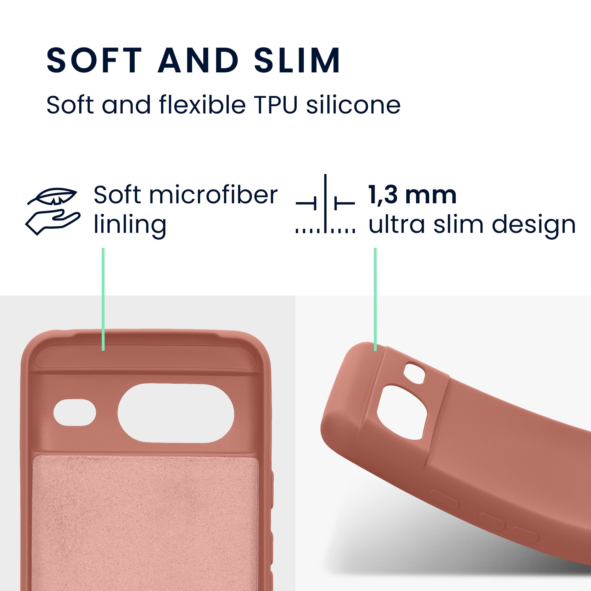 Kryt na mobil kwmobile pro Google Pixel 8 - růžové Winter Rose