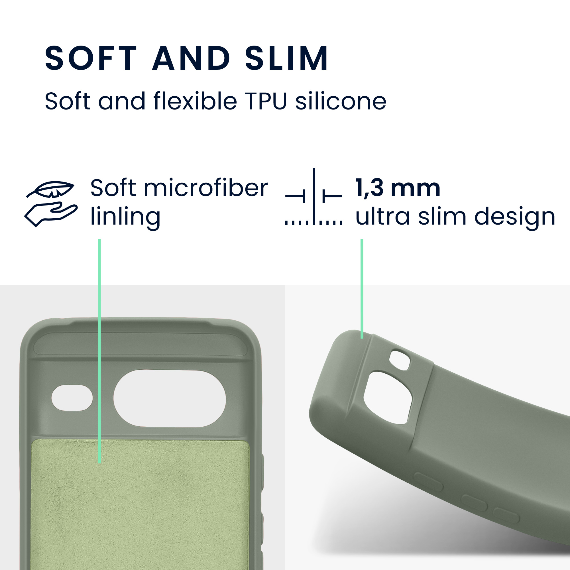 Kryt na mobil kwmobile pro Google Pixel 8 - Gray Green