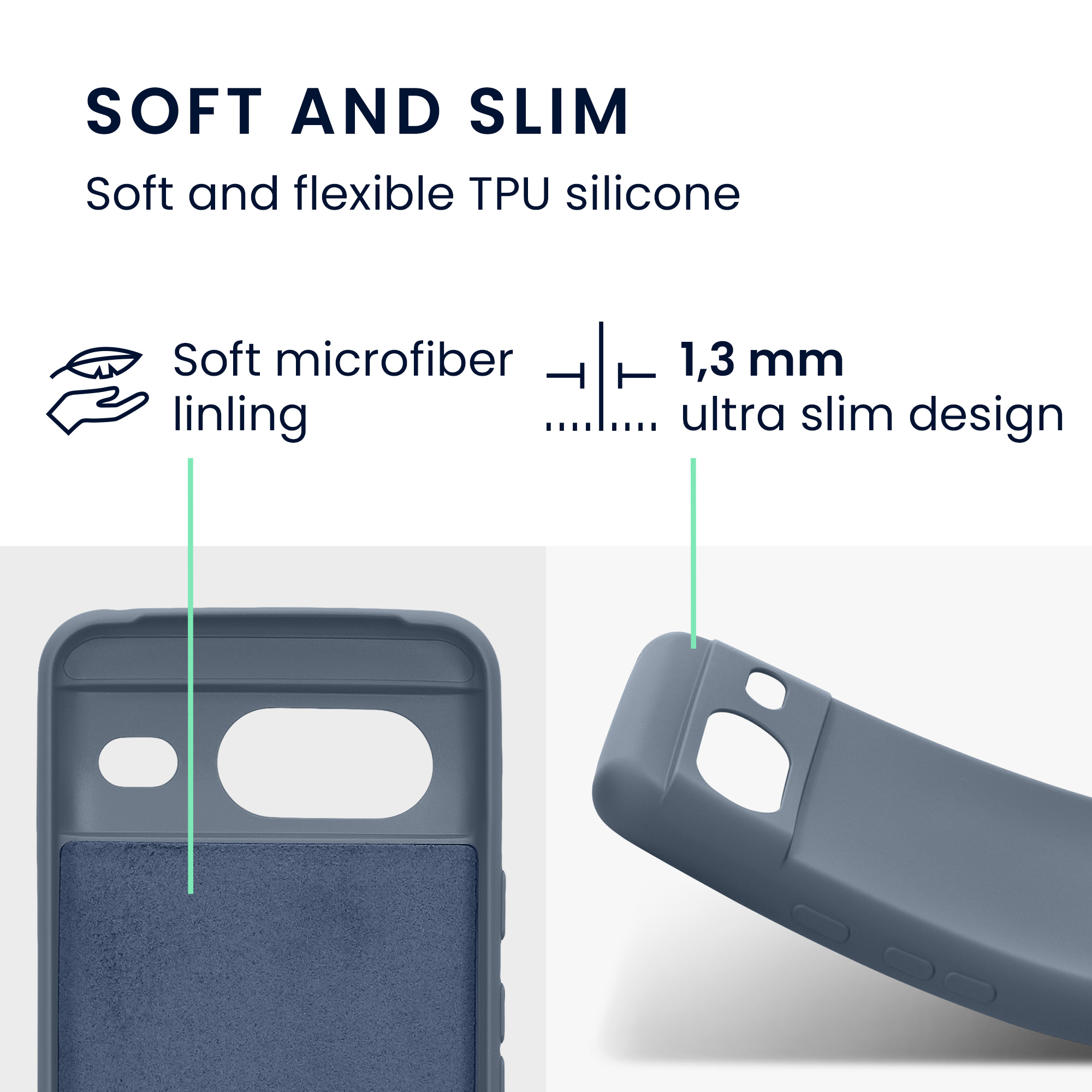 TPU kryt kwmobile Google Pixel 8 - Blue Grey