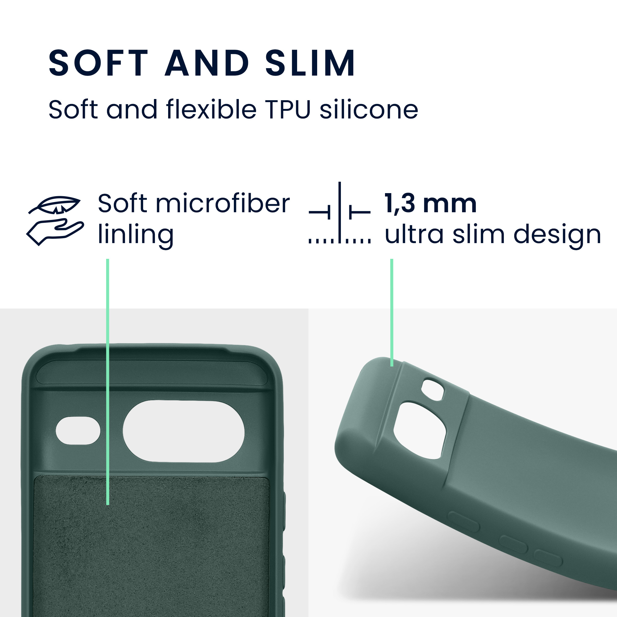 TPU kryt kwmobile Google Pixel 8 - Forest Green