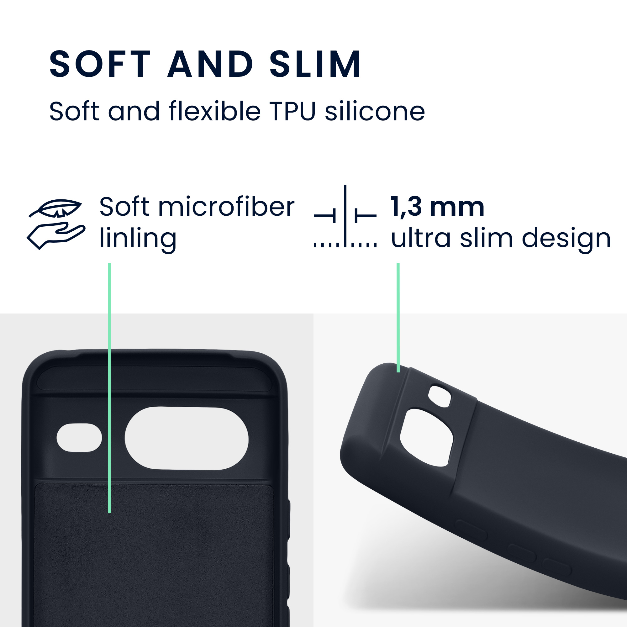 Slim TPU kryt kwmobile Google Pixel 8 - tmavě modrý