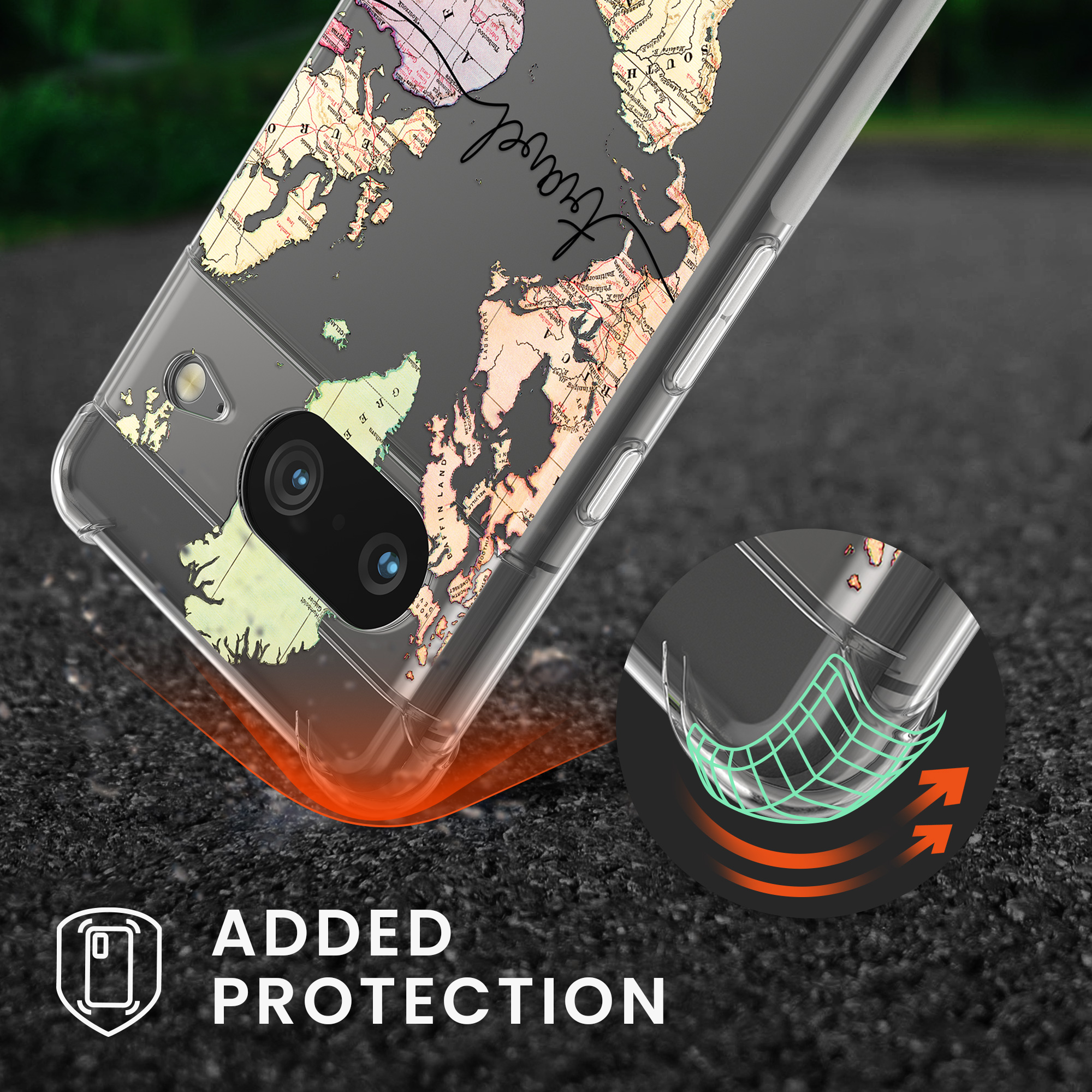 Crossbody kryt kwmobile Google Pixel 8 - černý / vícebarevný / transparentní
