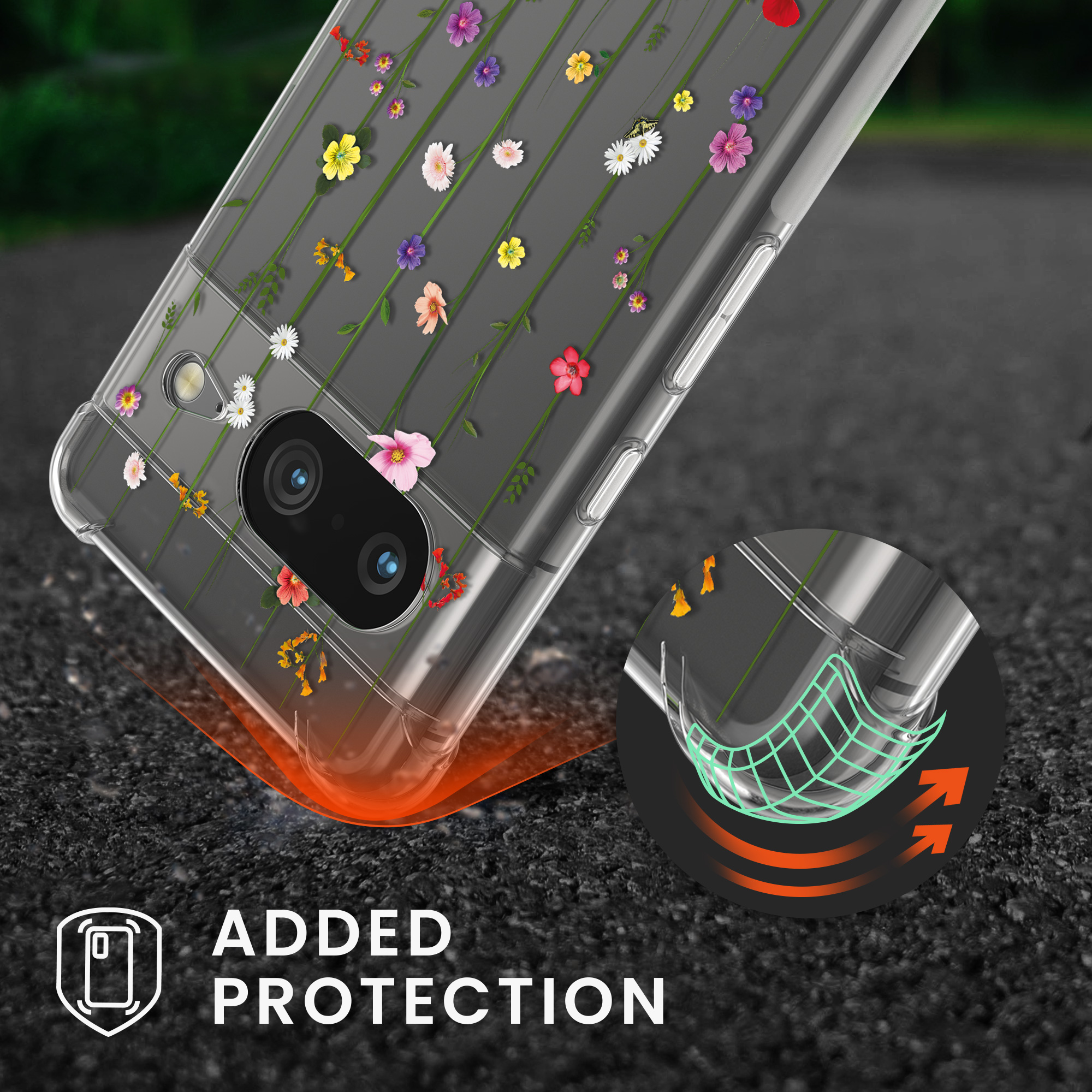 Crossbody kryt kwmobile pro Google Pixel 8 - motivy lučních květů - vícebarevné / transparentní