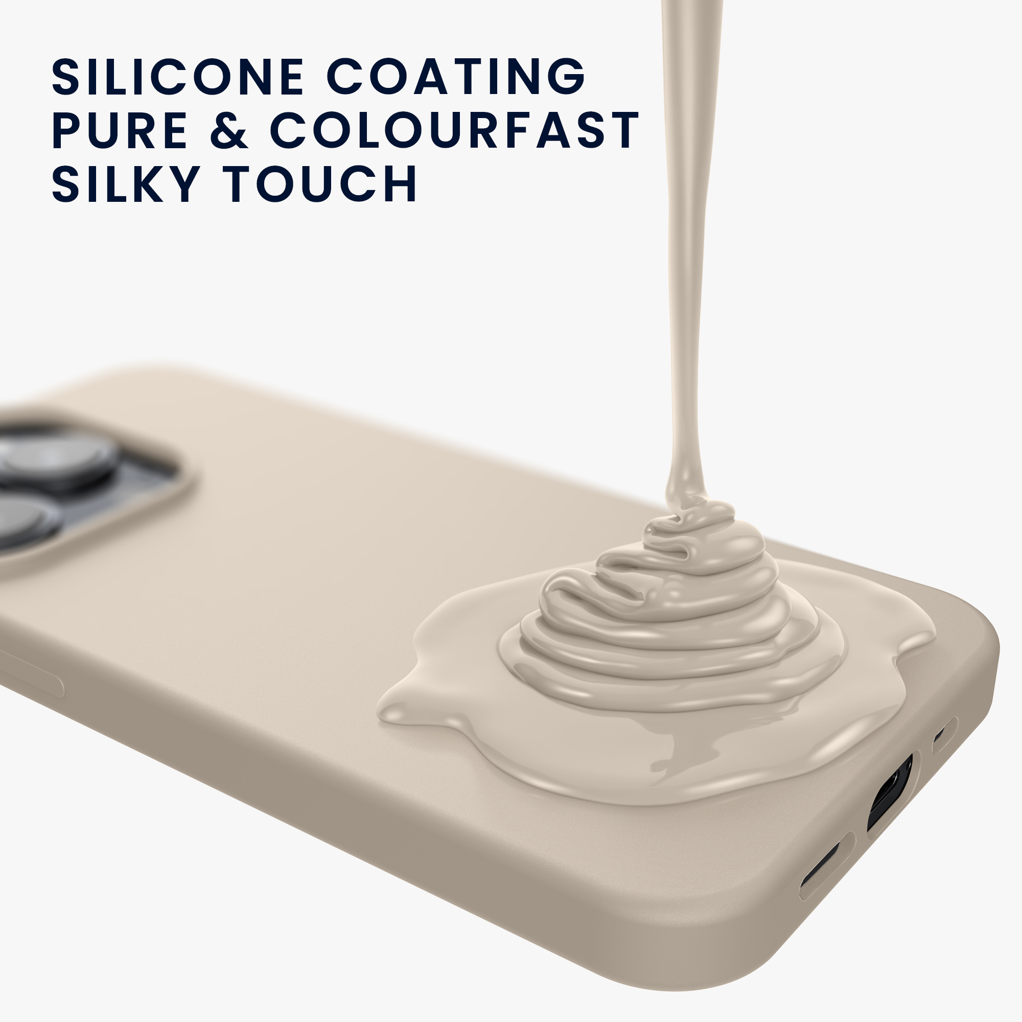 Silikonový kryt kwmobile pro iPhone 15 Pro Max - krémová