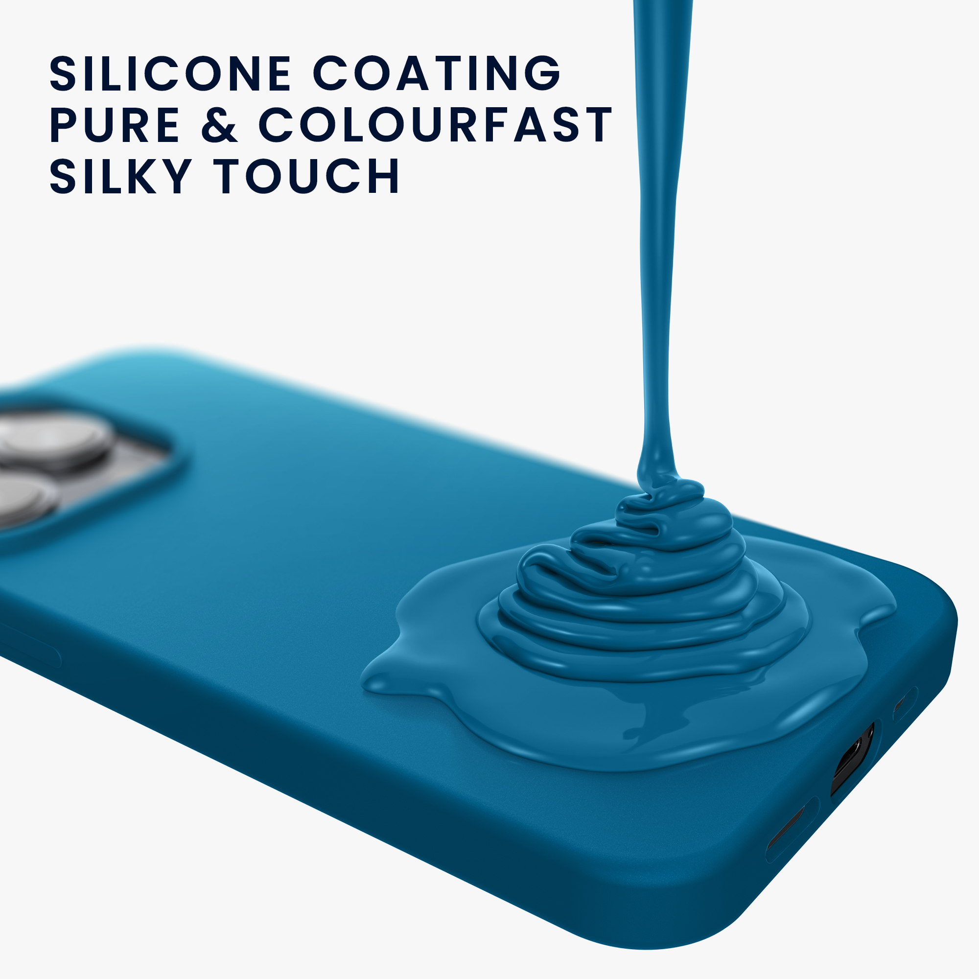 Silikonový kryt kwmobile pro iPhone 15 Pro Max - karibsky modrá
