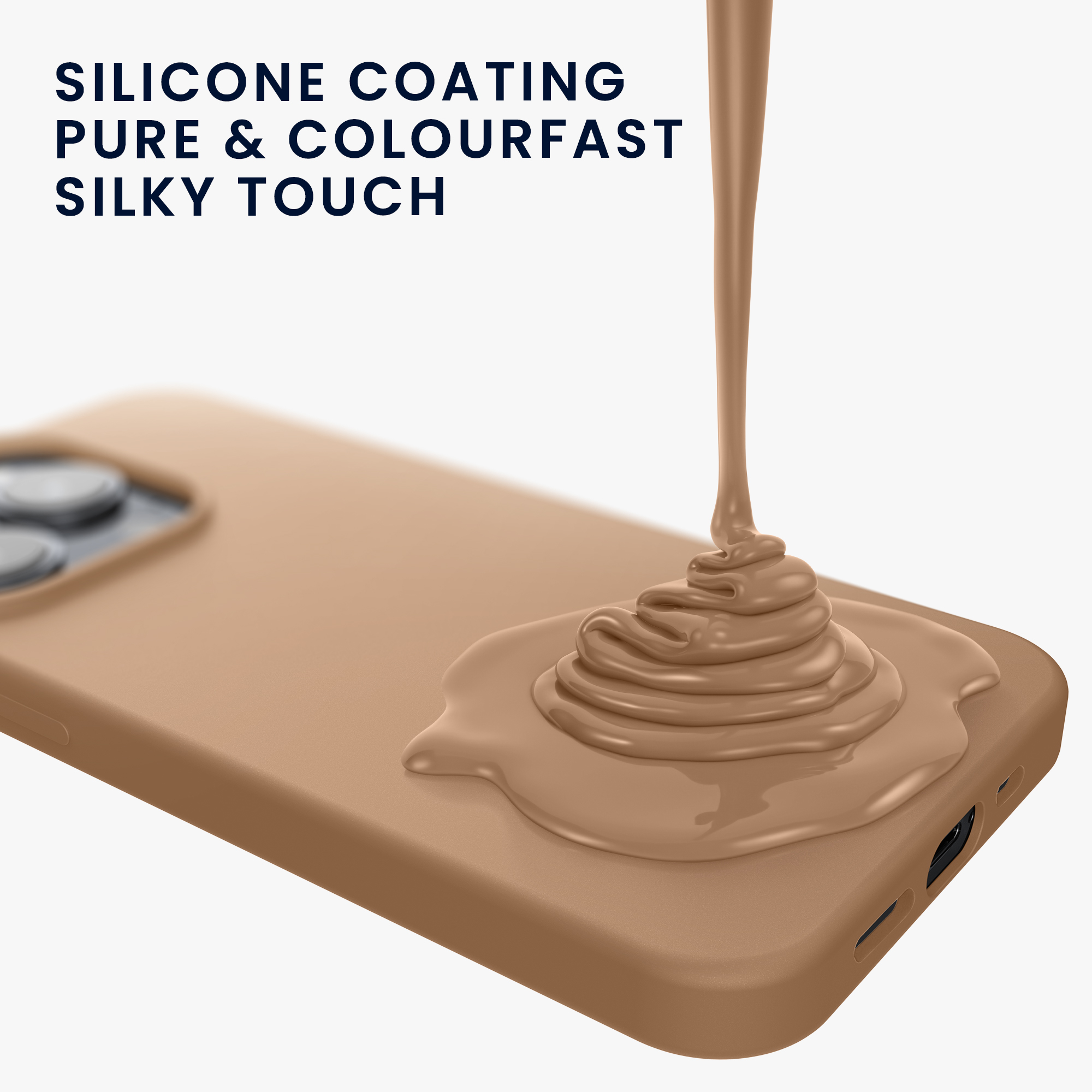Silikonový kryt kwmobile pro iPhone 15 Pro Max - cappuccino