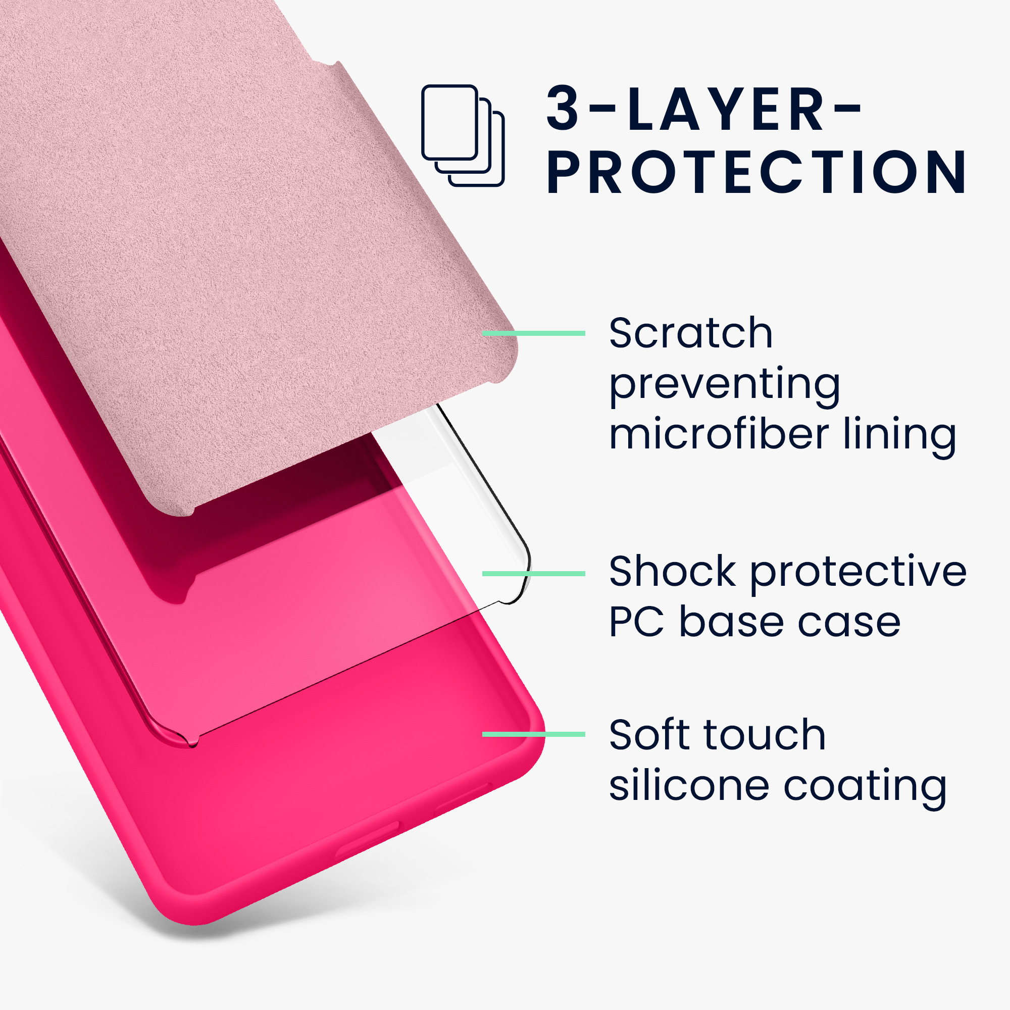 TPU kryt kwmobile Google Pixel 8 - neonově růžový