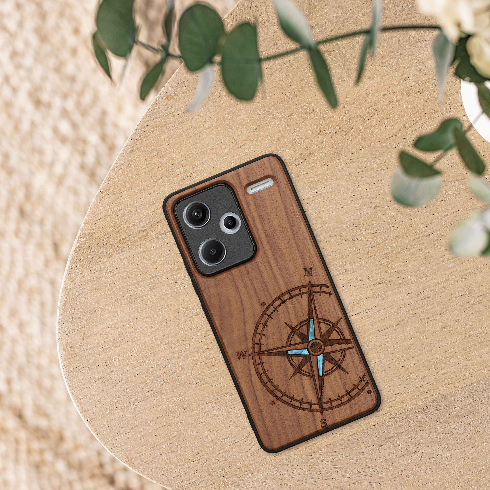 Dřevěný kryt Xiaomi Redmi Note 13 Pro+ 5G TPU nárazník tmavě hnědá kwmobile