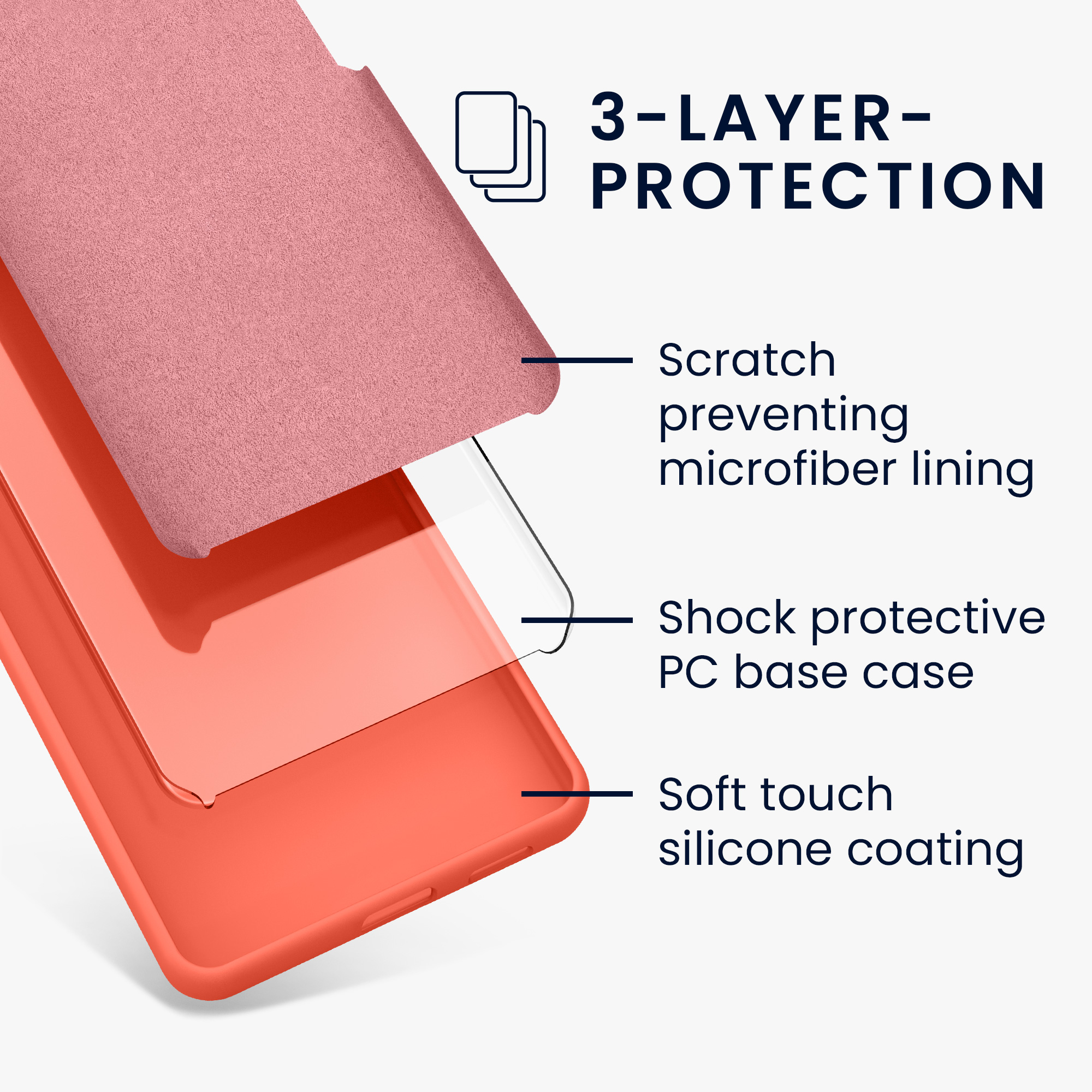 Silikonový kryt kwmobile pro Google Pixel 8a - korálové Vivid Coral
