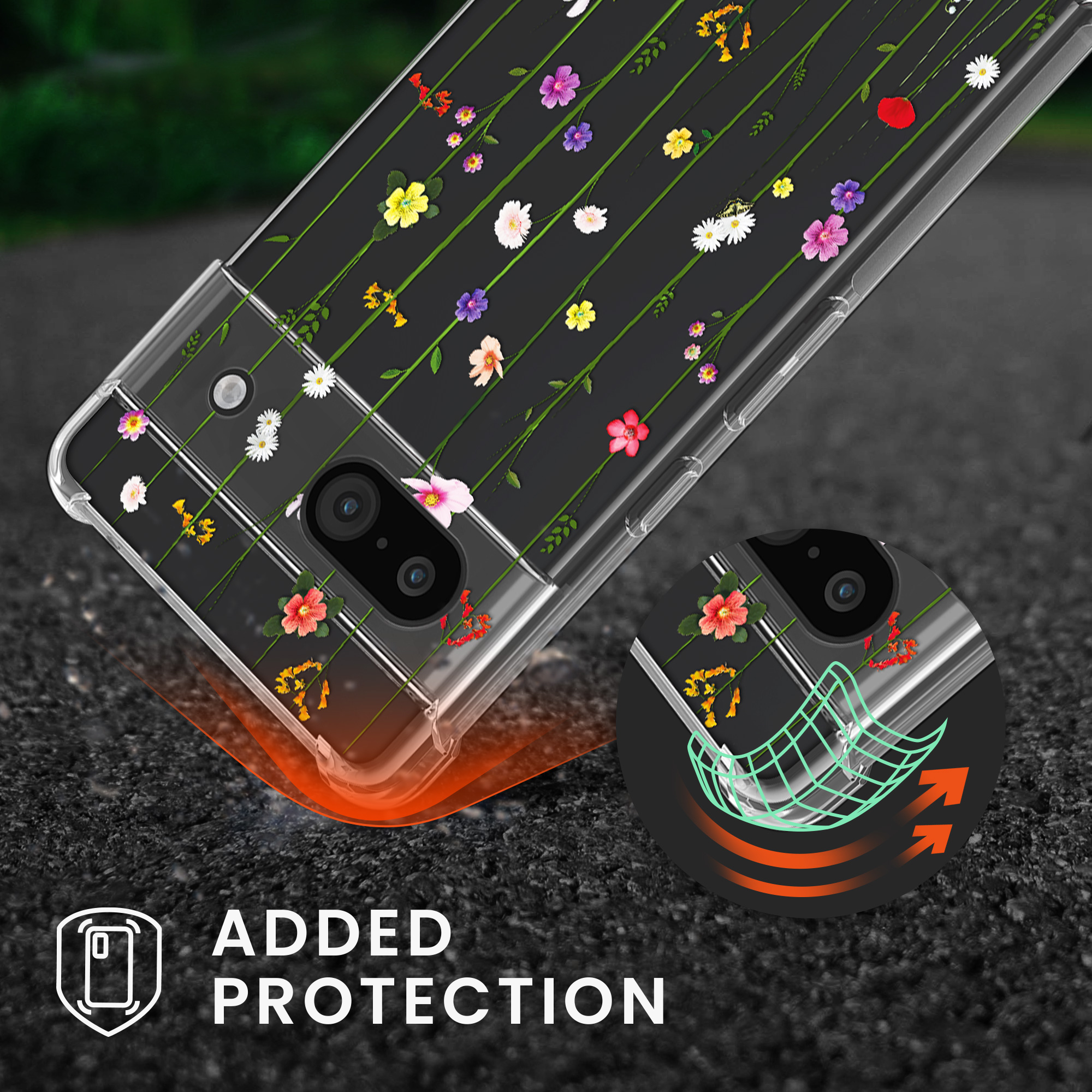 Crossbody kryt kwmobile pro Google Pixel 8a - motivy lučních květů - vícebarevné / transparentní