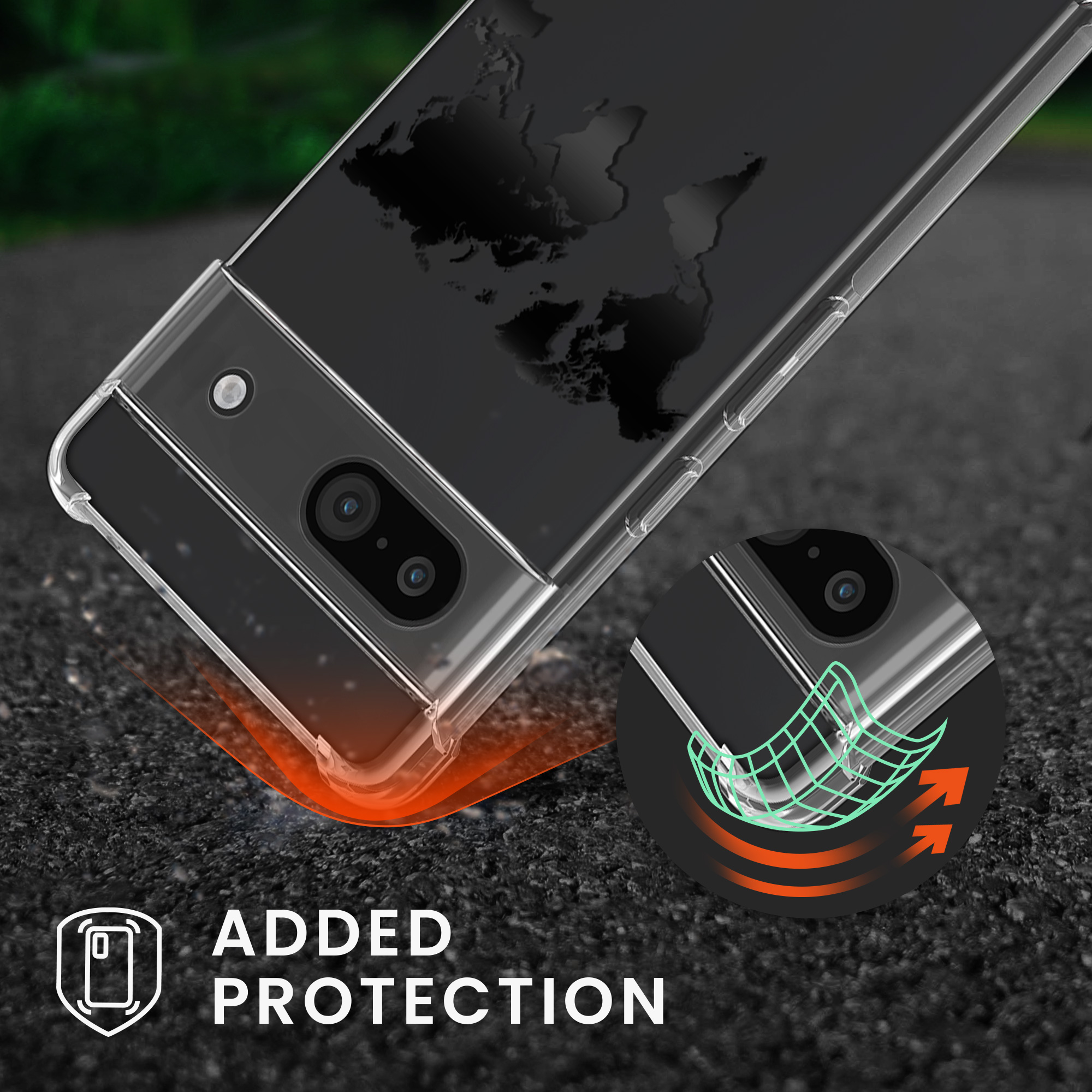 Crossbody kryt kwmobile pro Google Pixel 8a - Travel Outline Black / Transparent