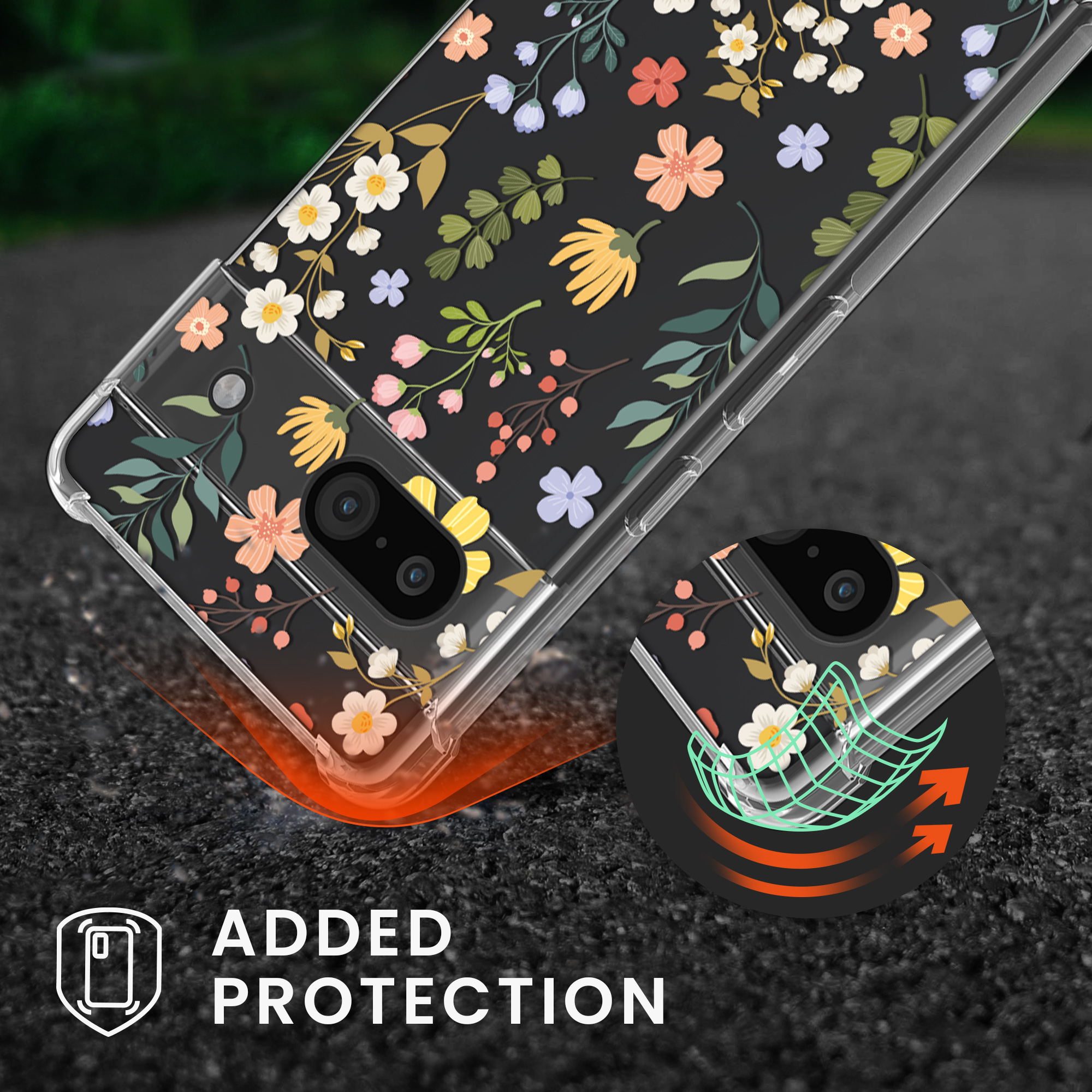 Crossbody kryt kwmobile pro Google Pixel 8a - Charming Flowers Yellow / Green / Transparent
