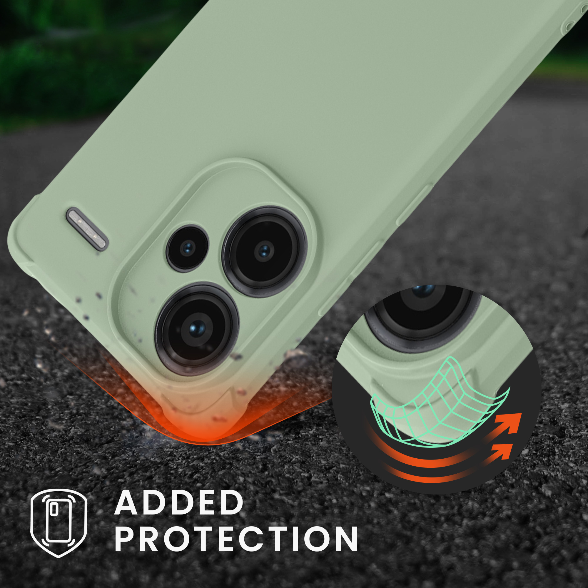 Kryt Xiaomi Redmi Note 13 Pro+ 5G crossbody popruh TPU šedozelená kwmobile