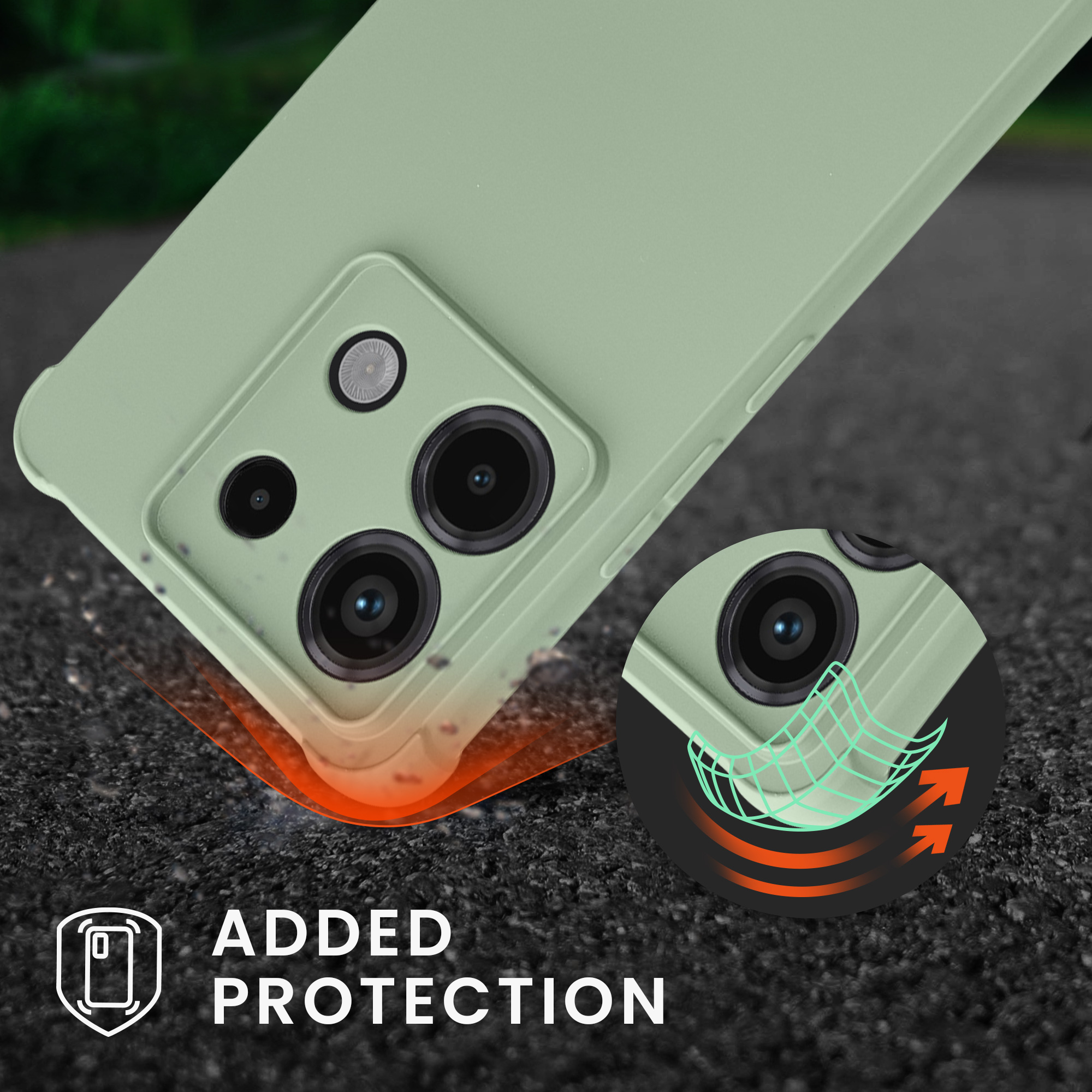Kryt Xiaomi Redmi Note 13 Pro 5G crossbody popruh TPU šedozelená kwmobile