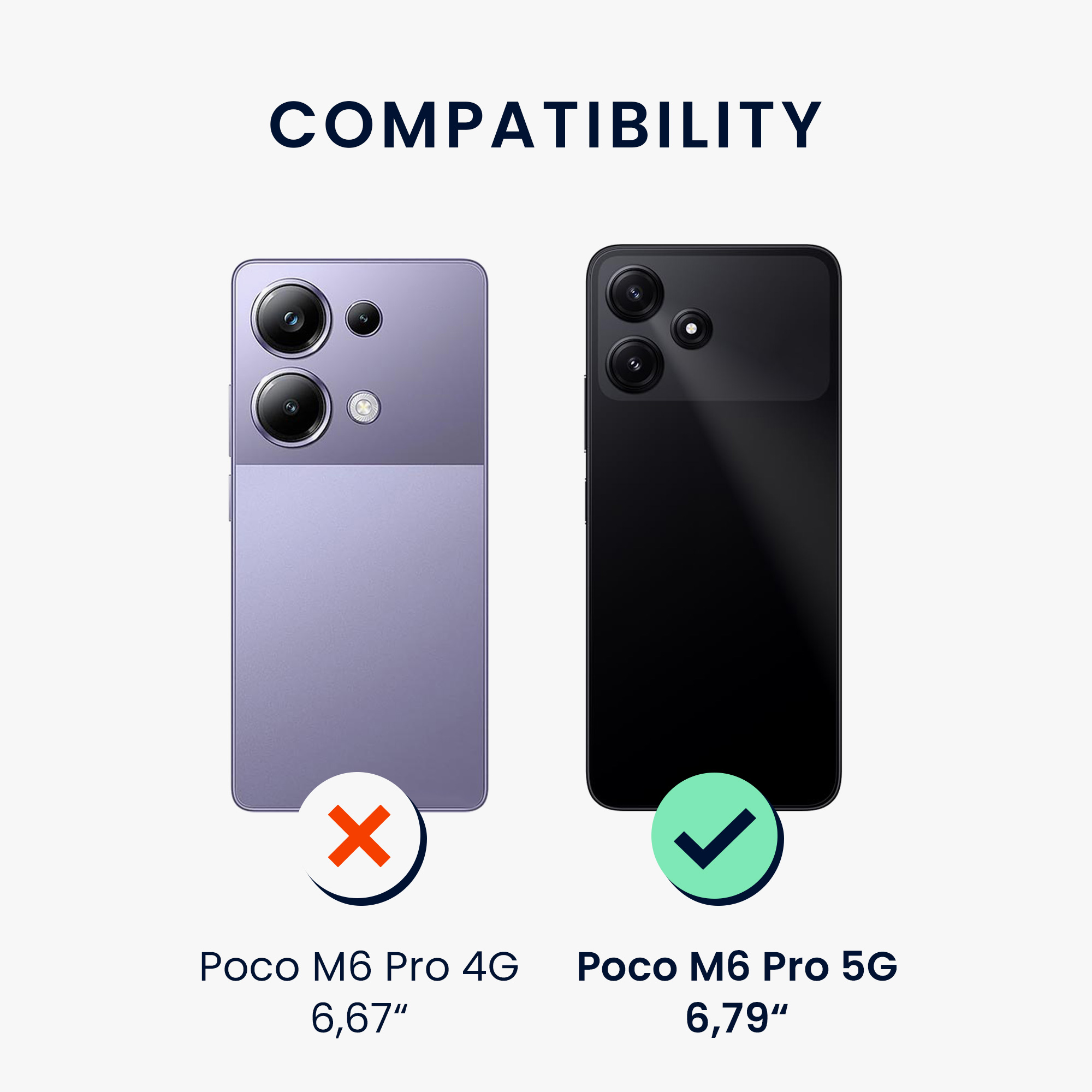 Ochranná fólie Xiaomi Poco M6 Pro 5G Screen Protector čirá kwmobile sada 3 ks