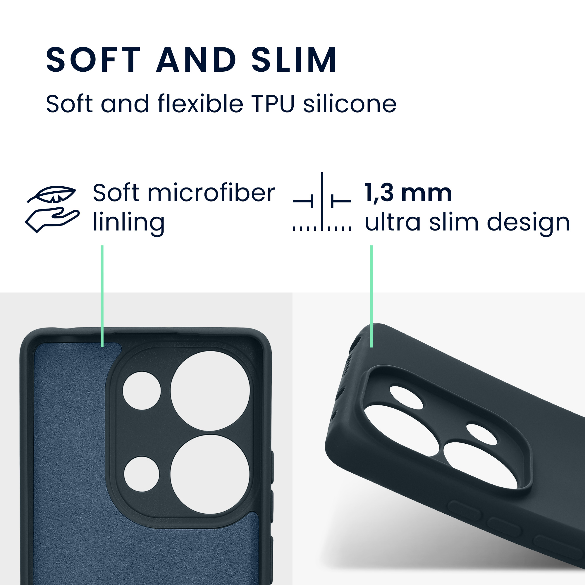 Kryt Xiaomi Redmi Note 13 Pro 4G silikonový TPU tmavá břidlice kwmobile