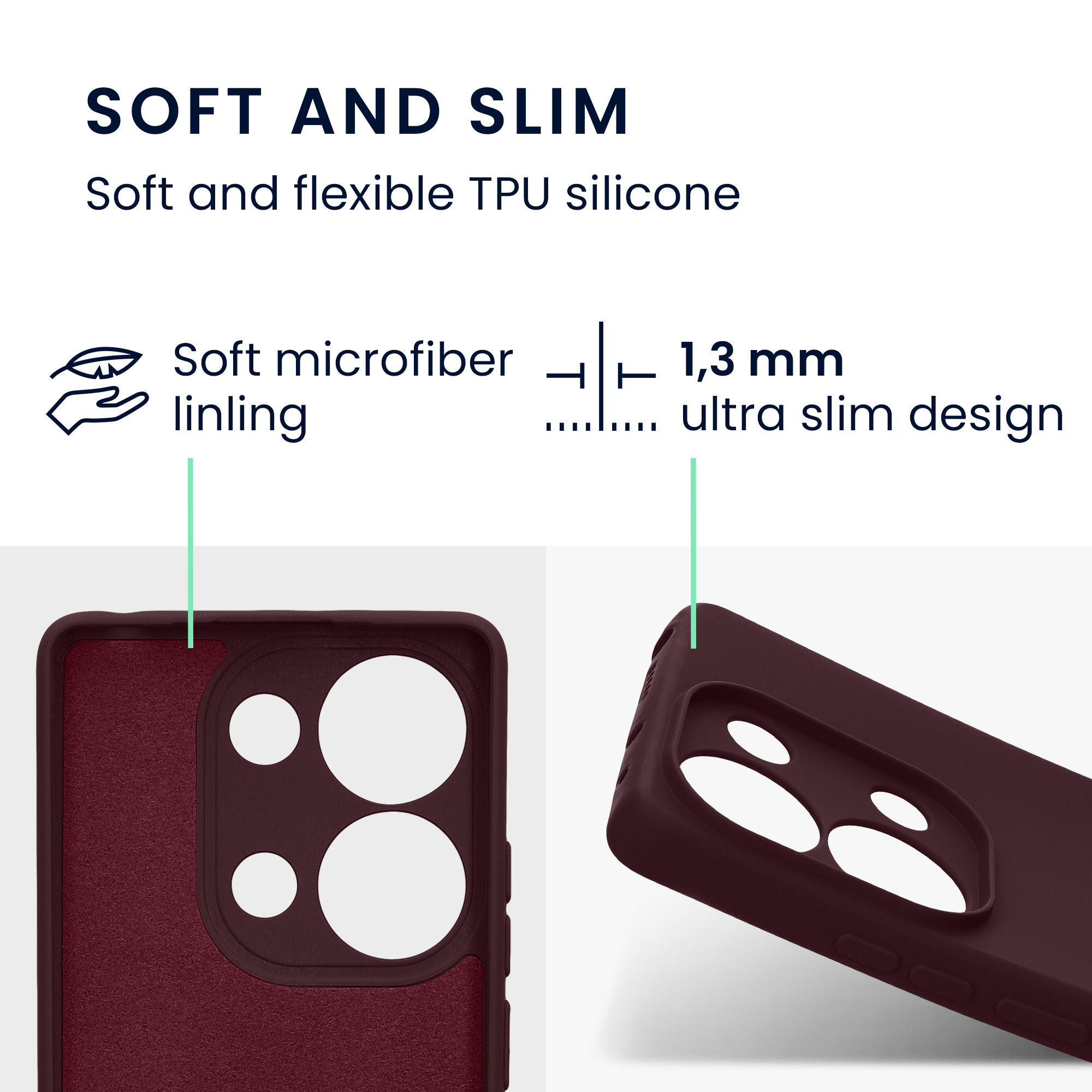 Kryt Xiaomi Redmi Note 13 Pro 4G silikonový TPU červená kwmobile