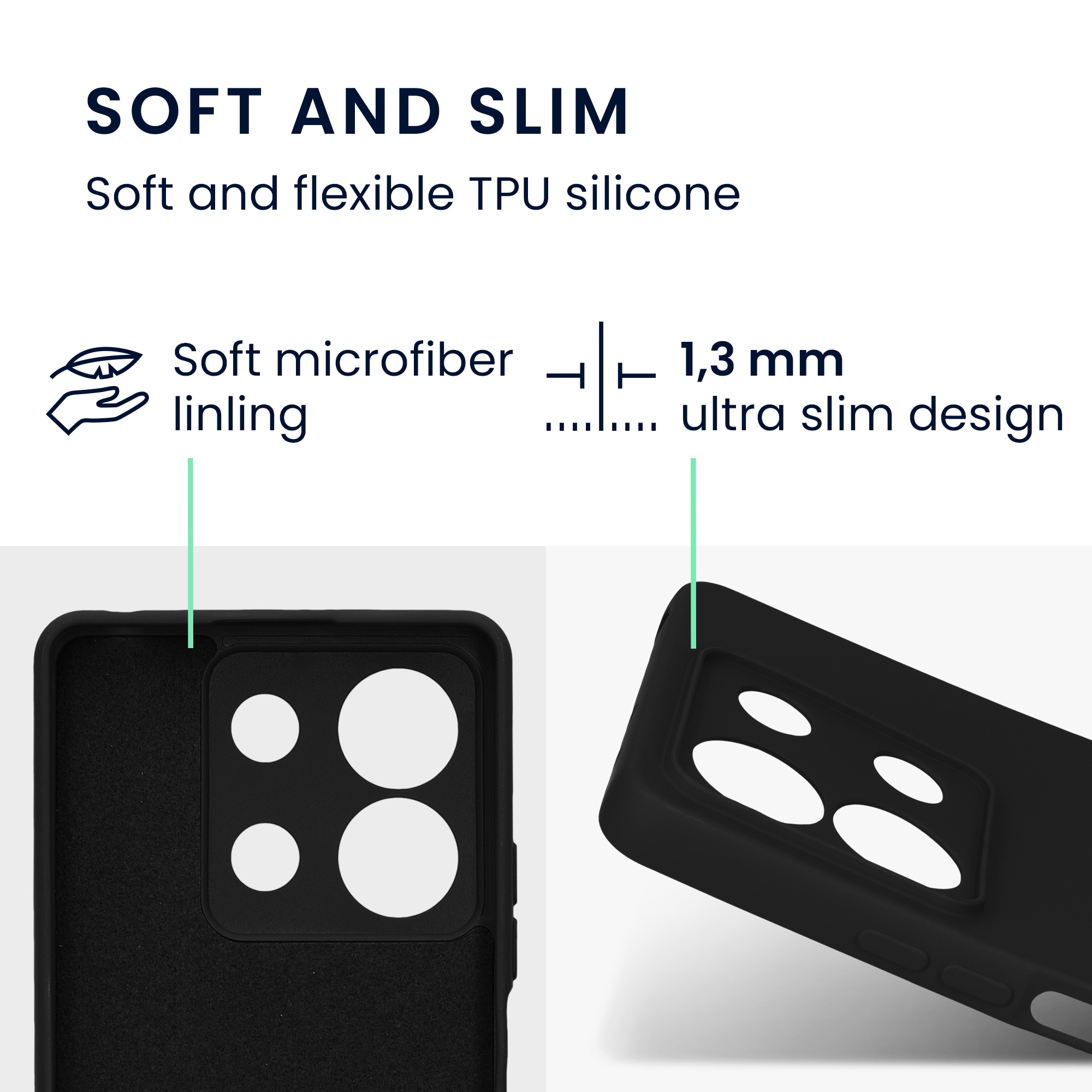 Kryt Xiaomi Redmi Note 13 5G silikonový TPU černá kwmobile