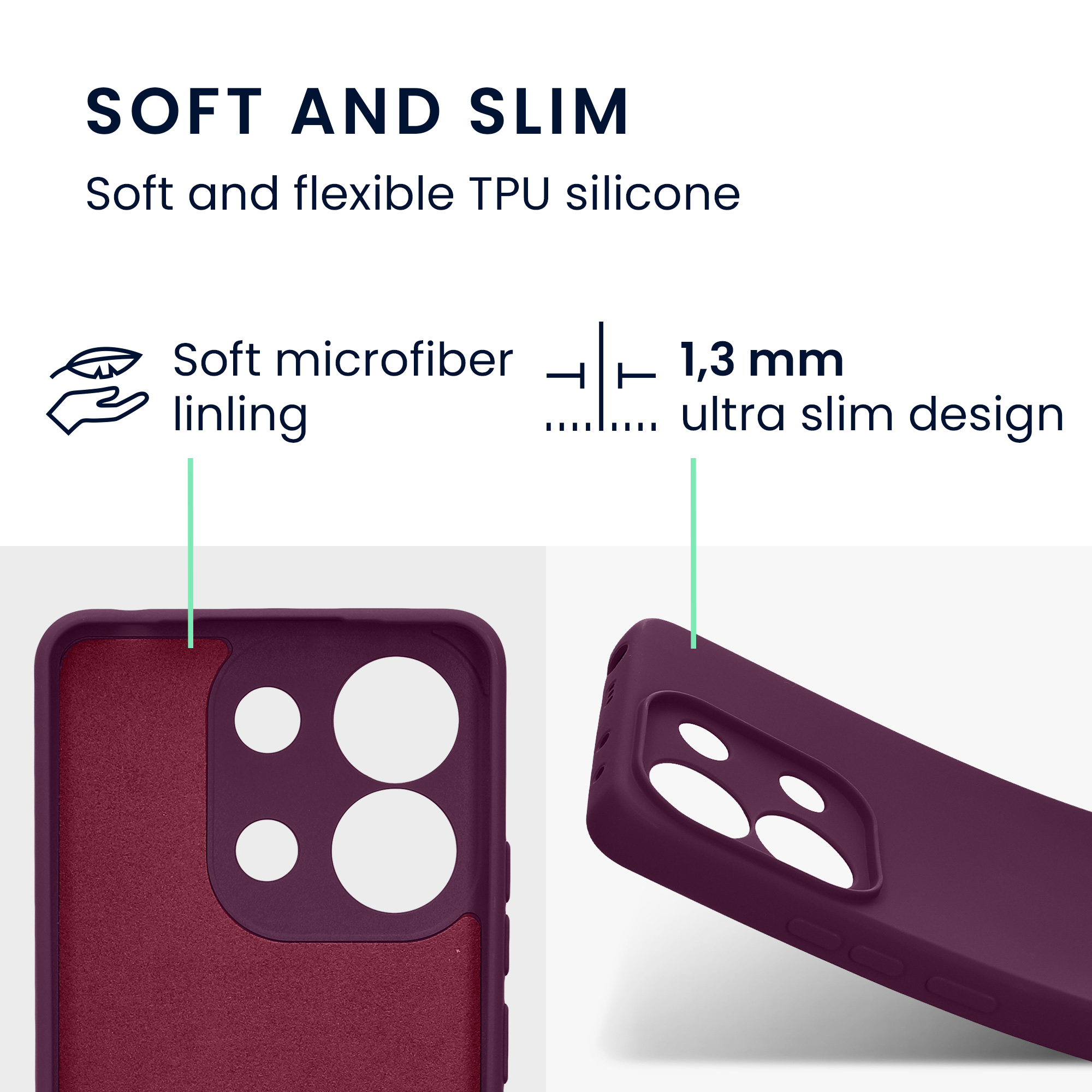 Kryt Xiaomi Redmi Note 13 4G silikonový TPU červená kwmobile