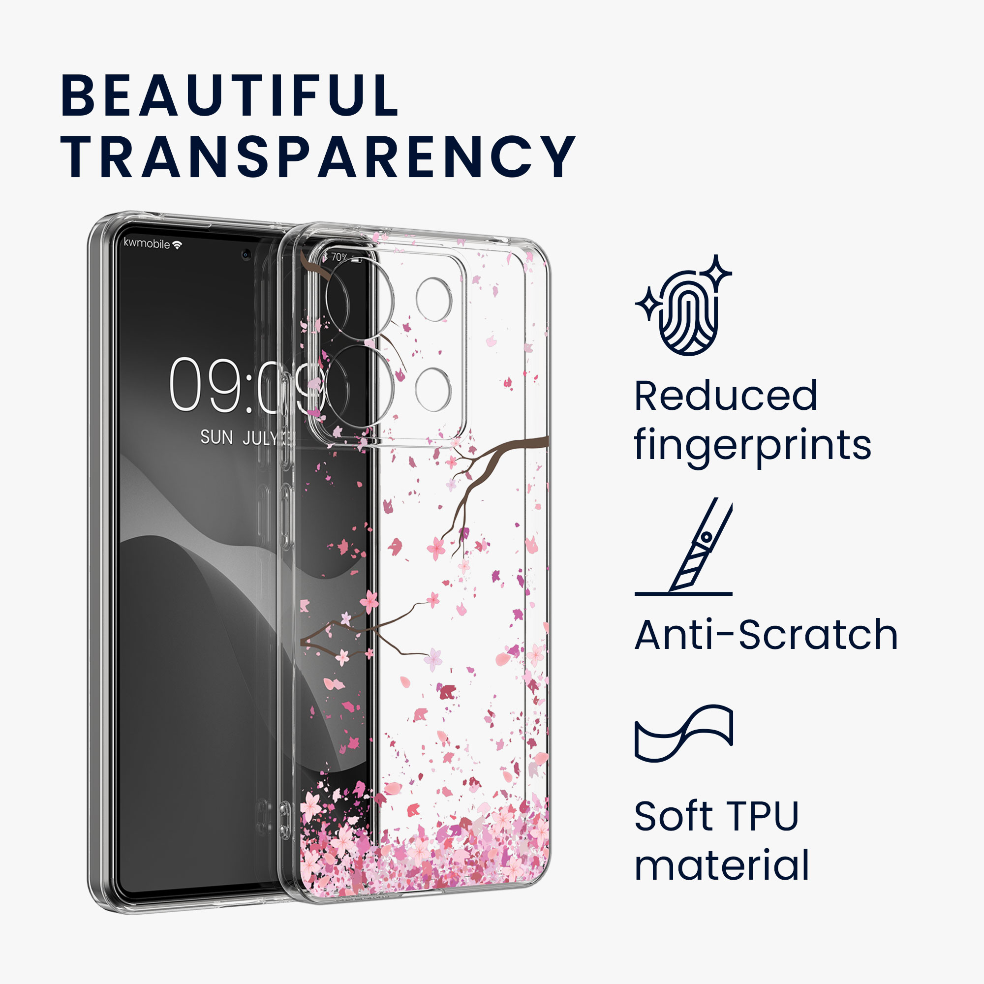 Průhledný kryt Xiaomi Redmi Note 13 Pro 5G sada ochranné sklo kwmobile