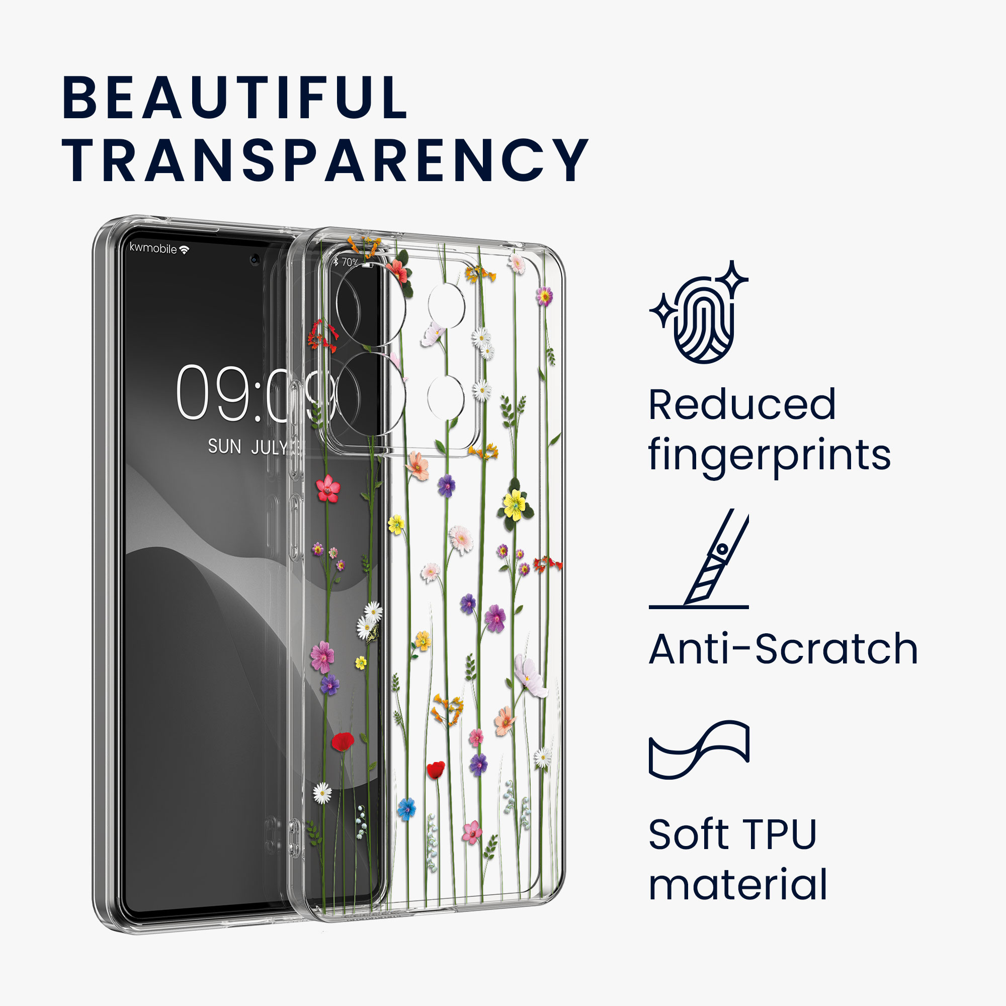 Průhledný kryt Xiaomi Redmi Note 13 Pro 5G sada ochranné sklo kwmobile