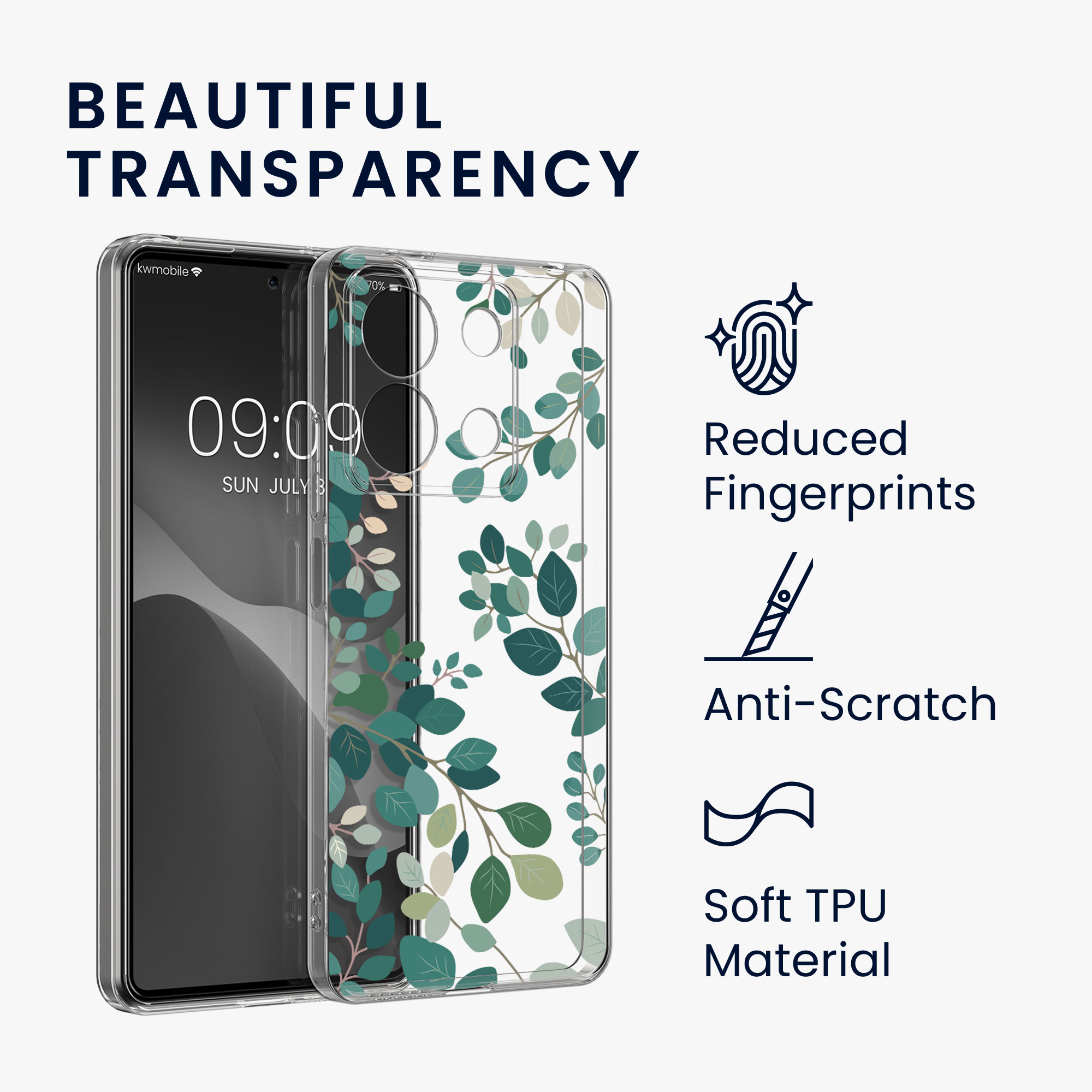 Průhledný kryt Xiaomi Redmi Note 13 5G sada ochranné sklo kwmobile