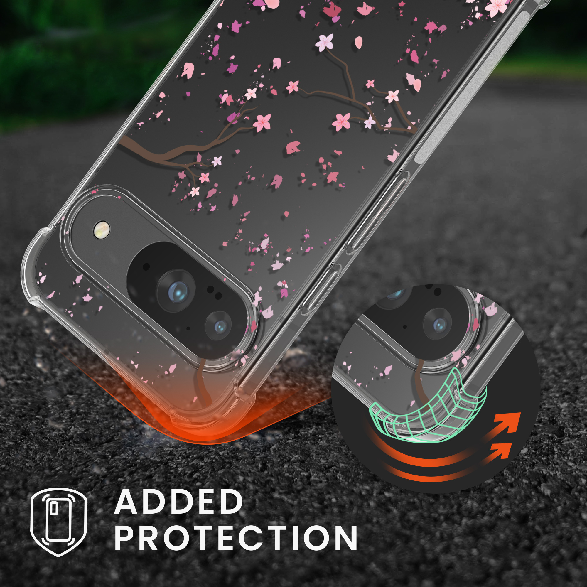 Crossbody kryt na mobil kwmobile Crossbody Case pro Google Pixel 9 / Pixel 9 Pro - tmavě hnědá / transparentní
