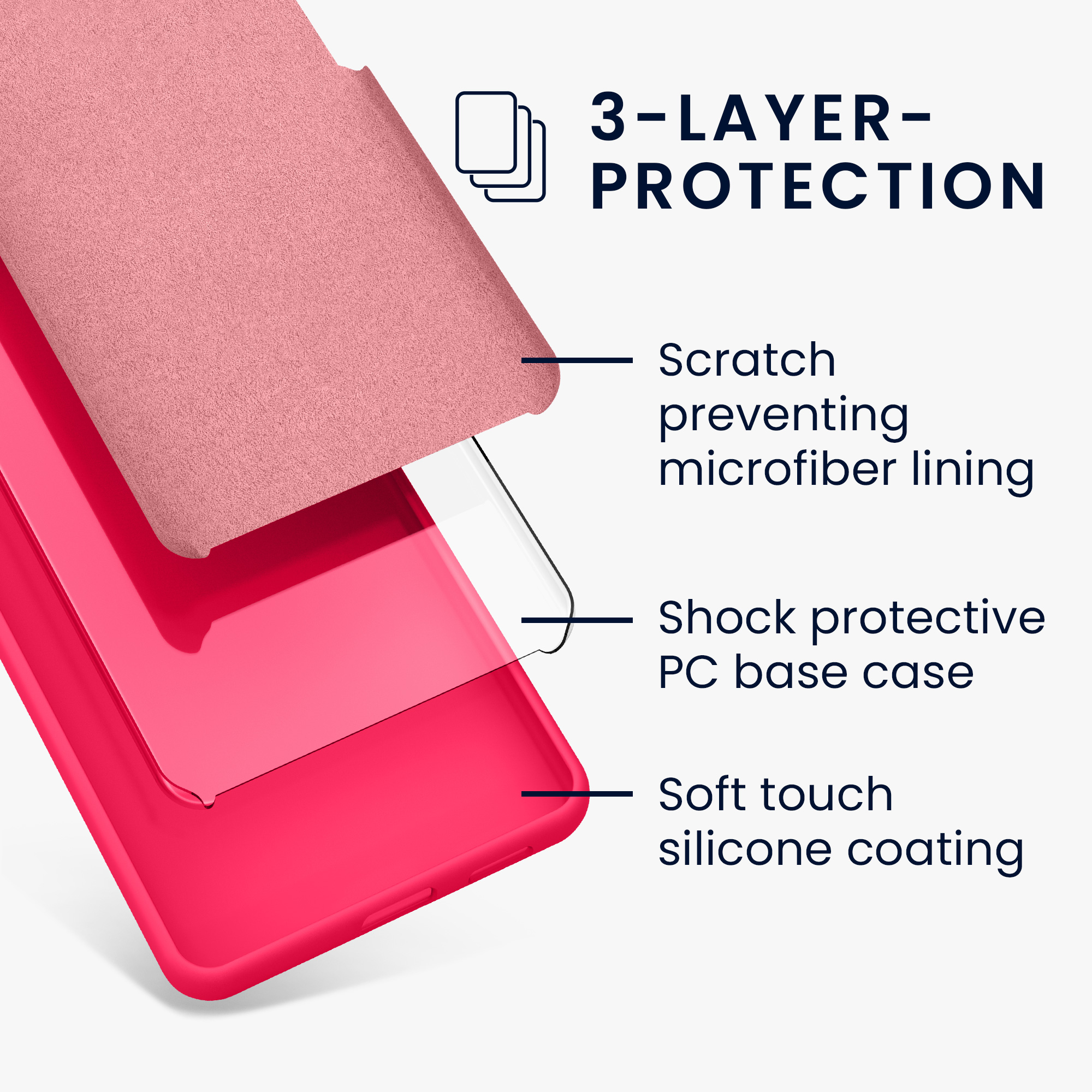 Silikonový kryt kwmobile pro Google Pixel 9 Pro XL - neonově růžová