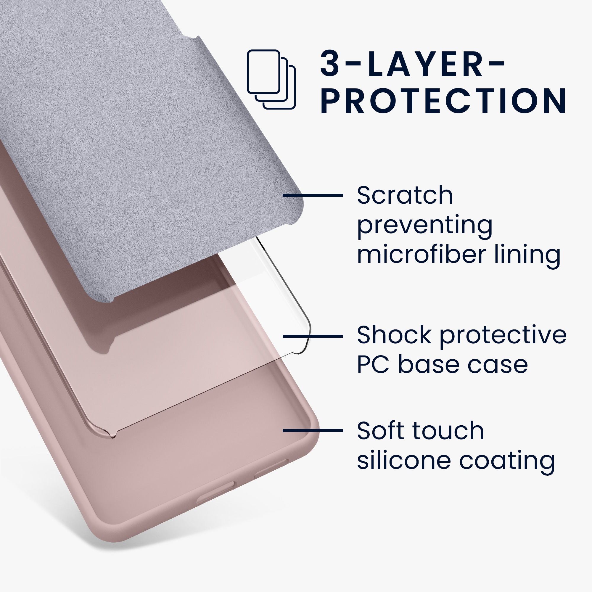 Silikonový kryt kwmobile pro Google Pixel 9 Pro XL - nude lila