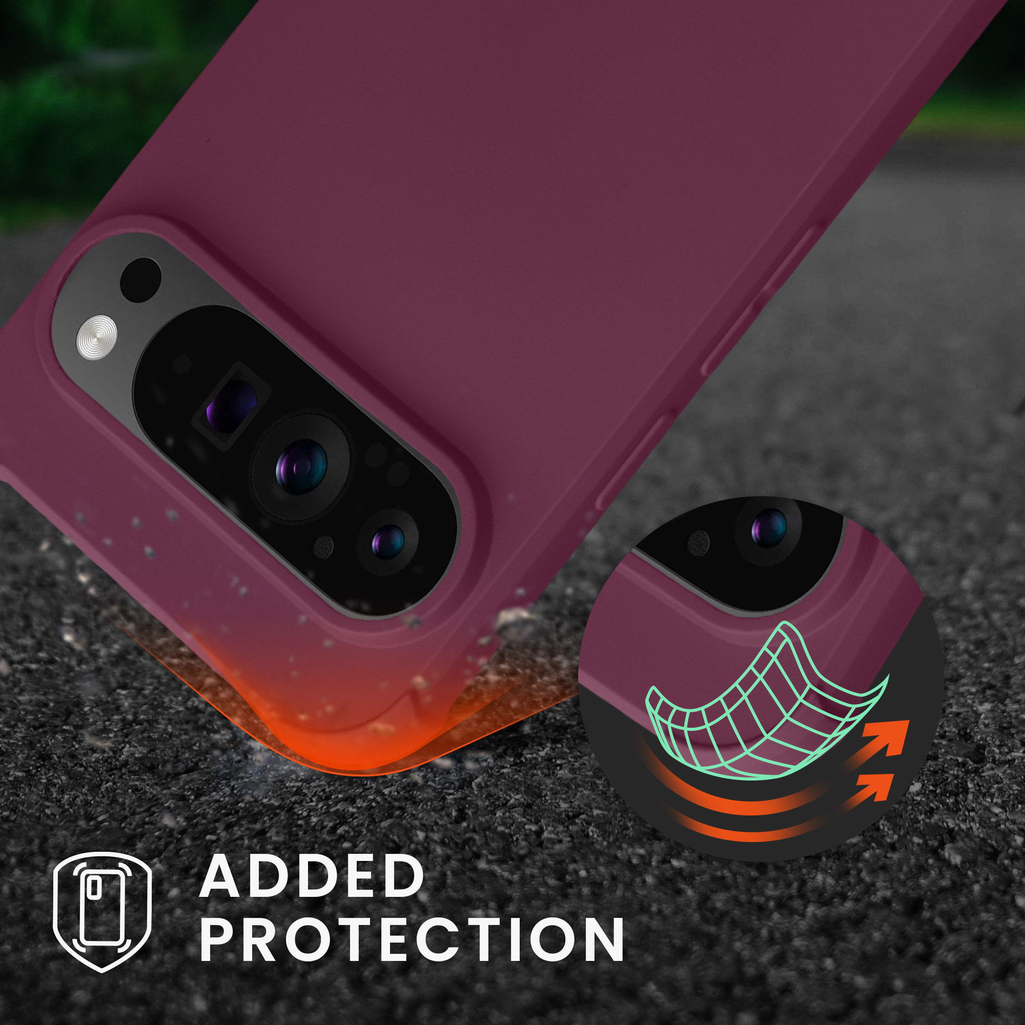 Crossbody kryt na mobil kwmobile Crossbody Case pro Google Pixel 9 / Pixel 9 Pro - vínově fialová