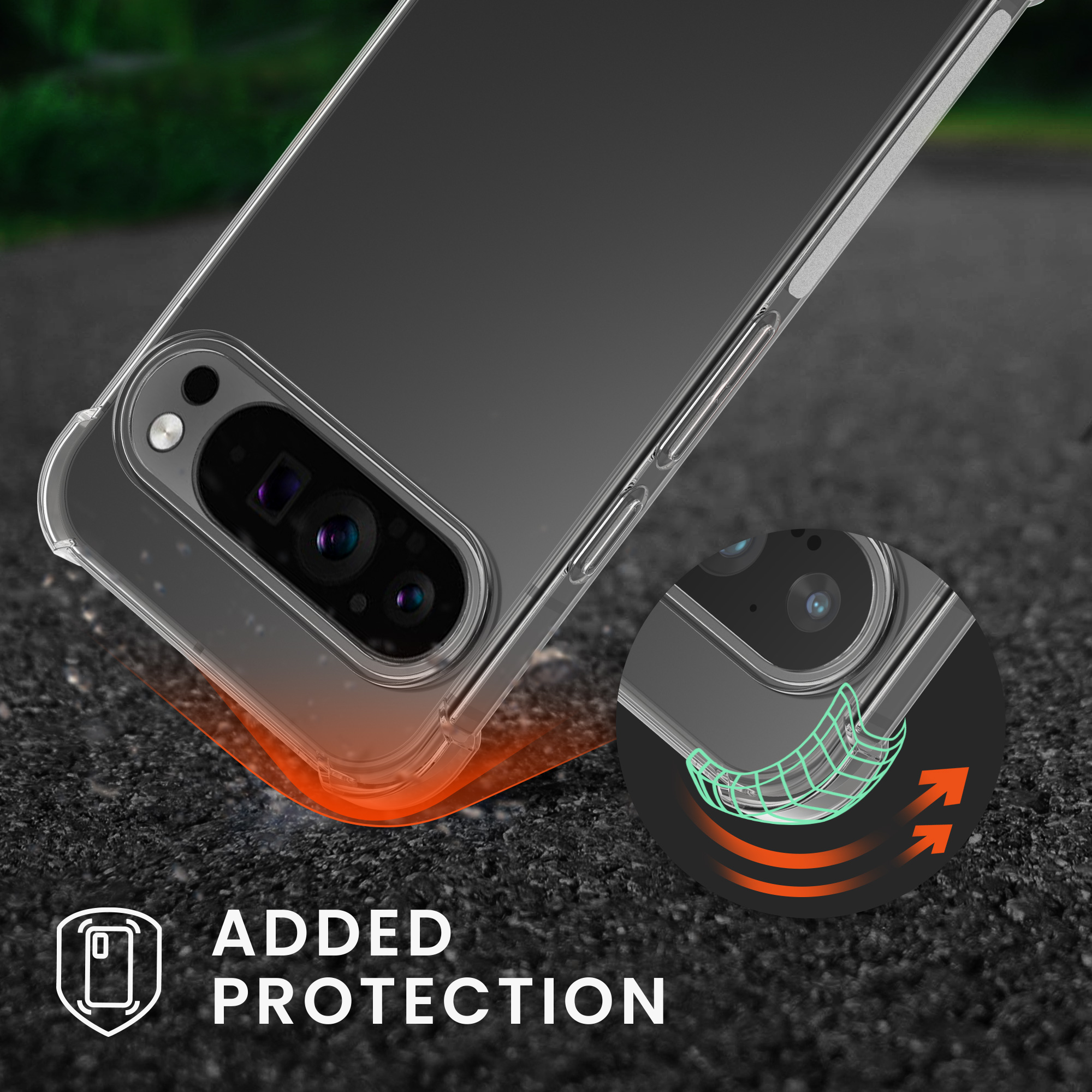 Crossbody kryt kwmobile pro Google Pixel 9 Pro XL - transparentní / černá